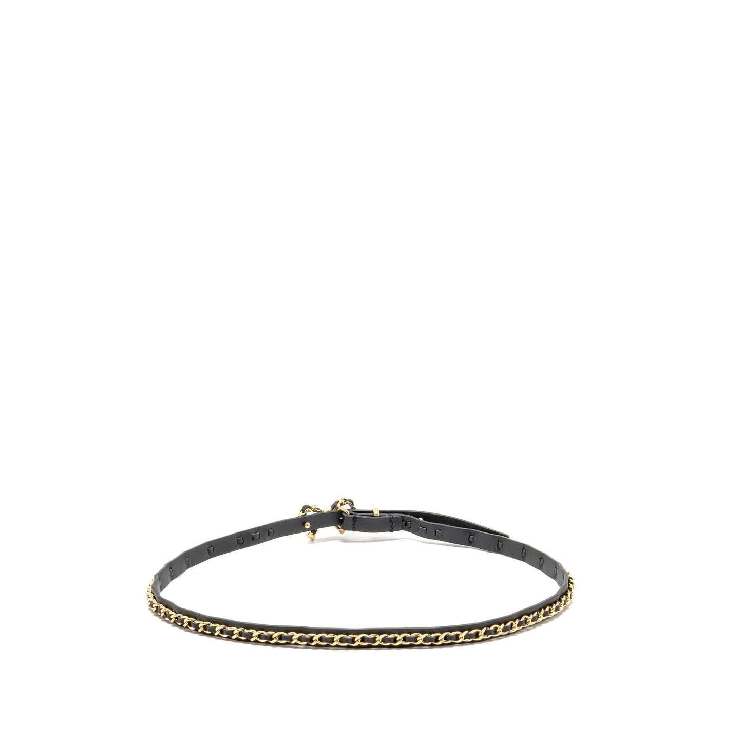Chanel k GHW Black Leather Belt