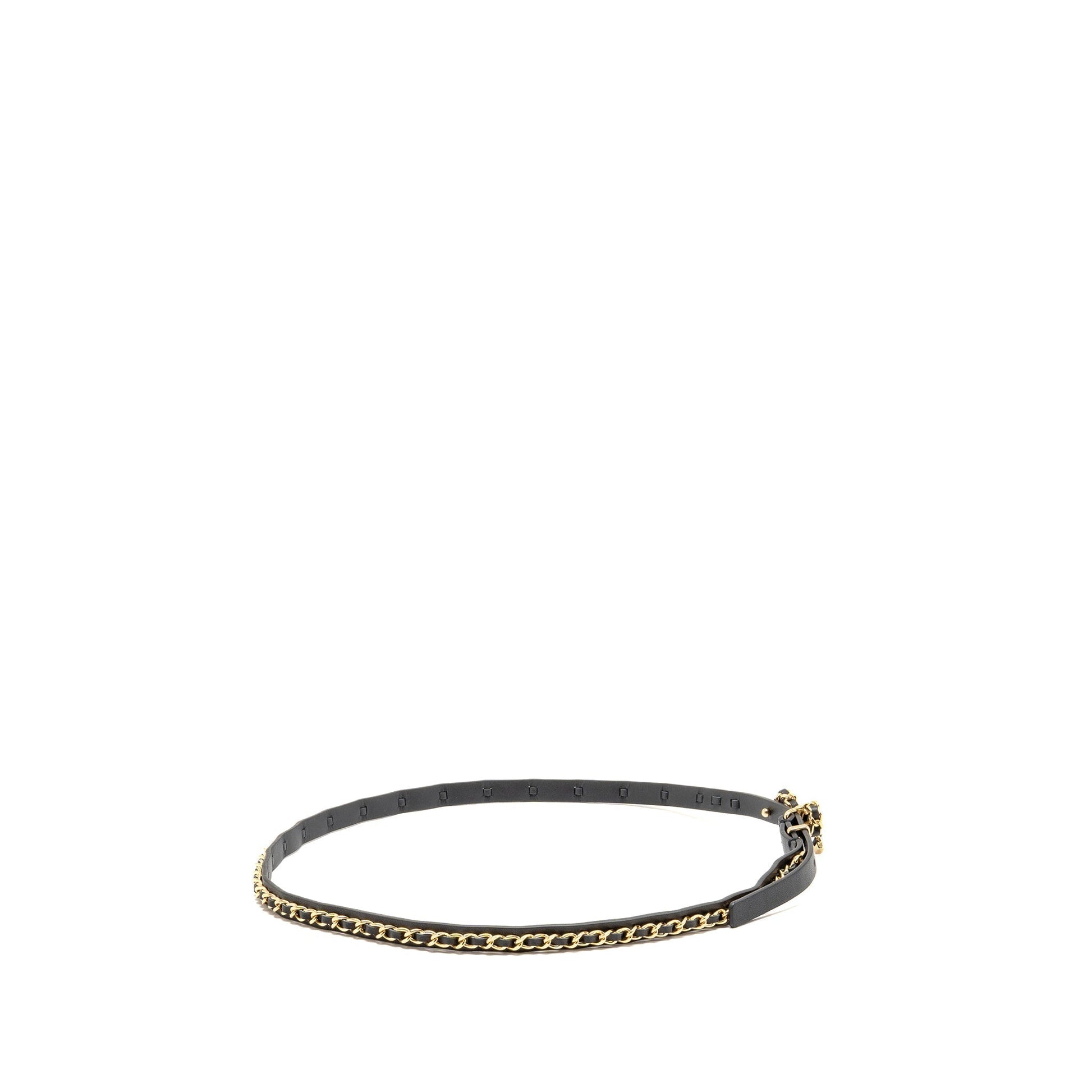 Chanel k GHW Black Leather Belt