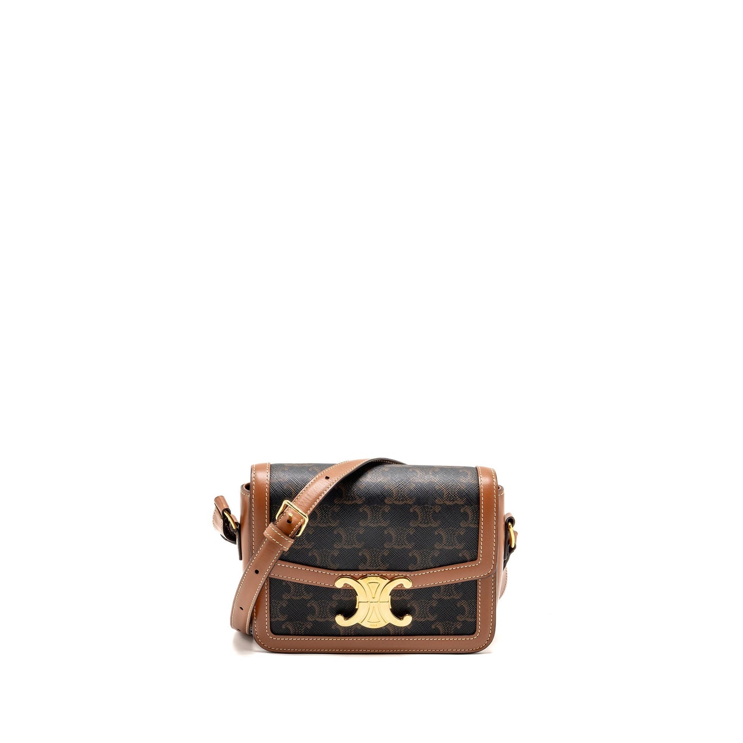 Celine Teen Triomphe Purse Triomphe Calfskin Multicoloour Handbag Canvas Brown Travel Bag