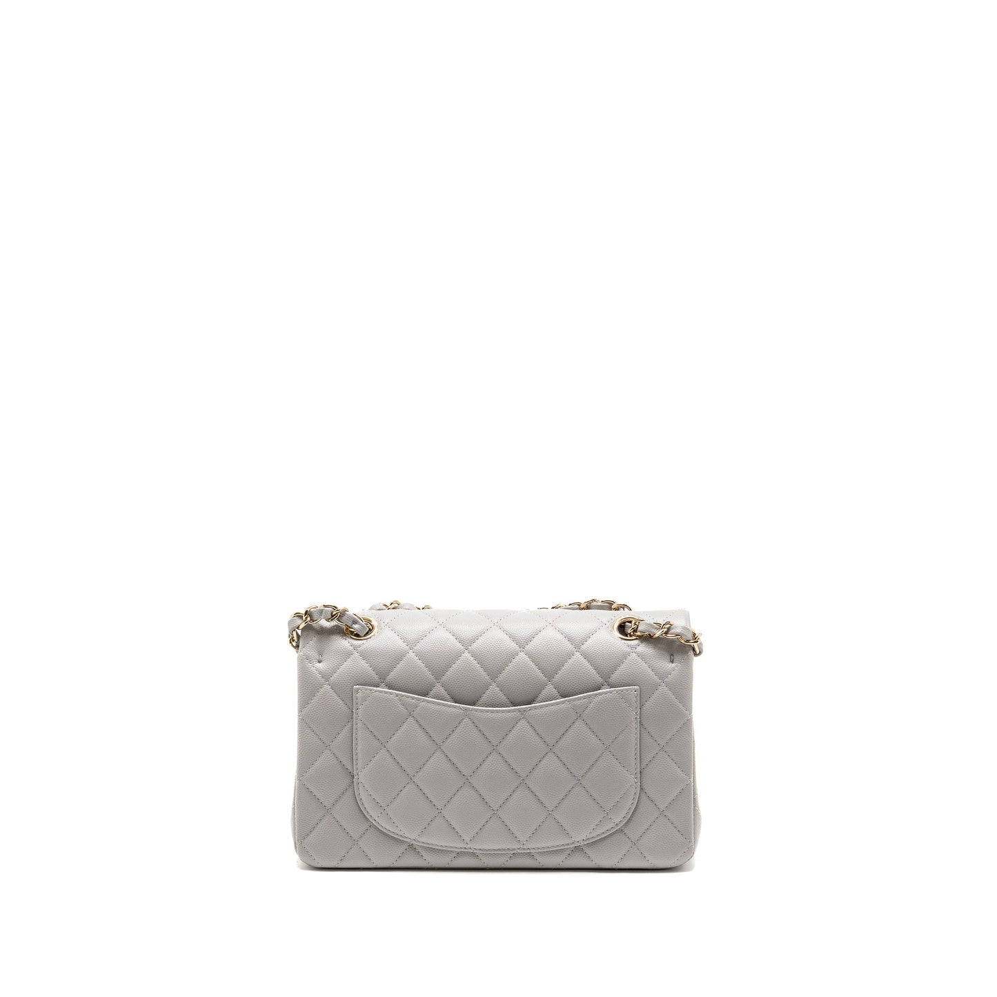 Chanel Classic Double Flap Caviar Light LGHW Grey Small Shoulder Bag
