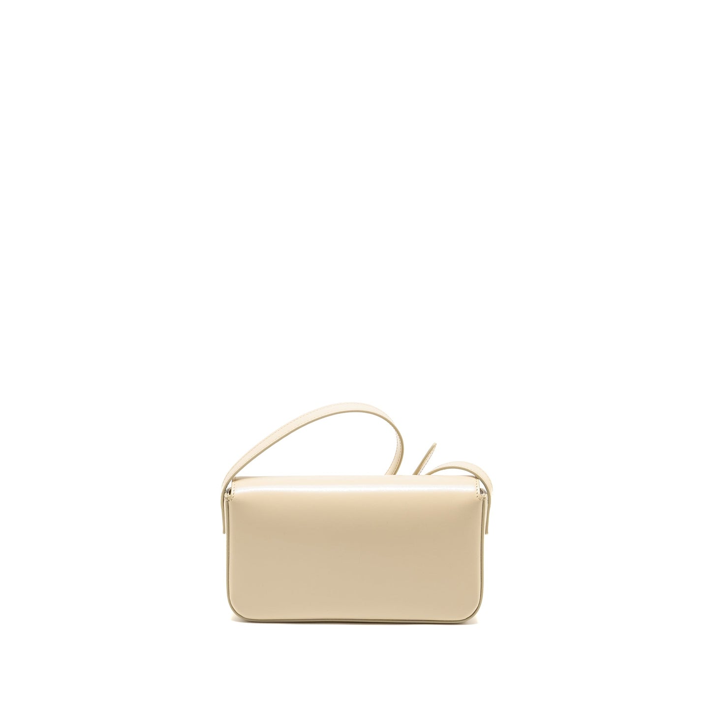 Celine Triomphe Shouder Purse Shiny Calfskin Ivory Handbag Travel Bag