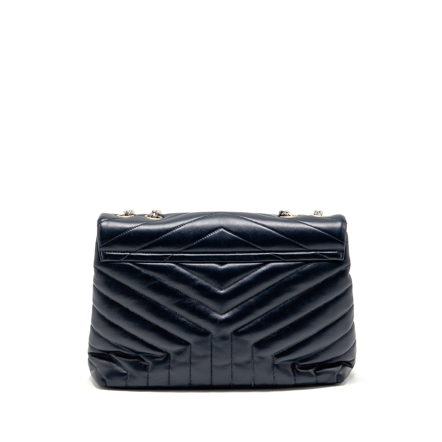 YSL Saint Laurent Lou Lou Purse Calfskin Dark Travel Bag Blue Medium