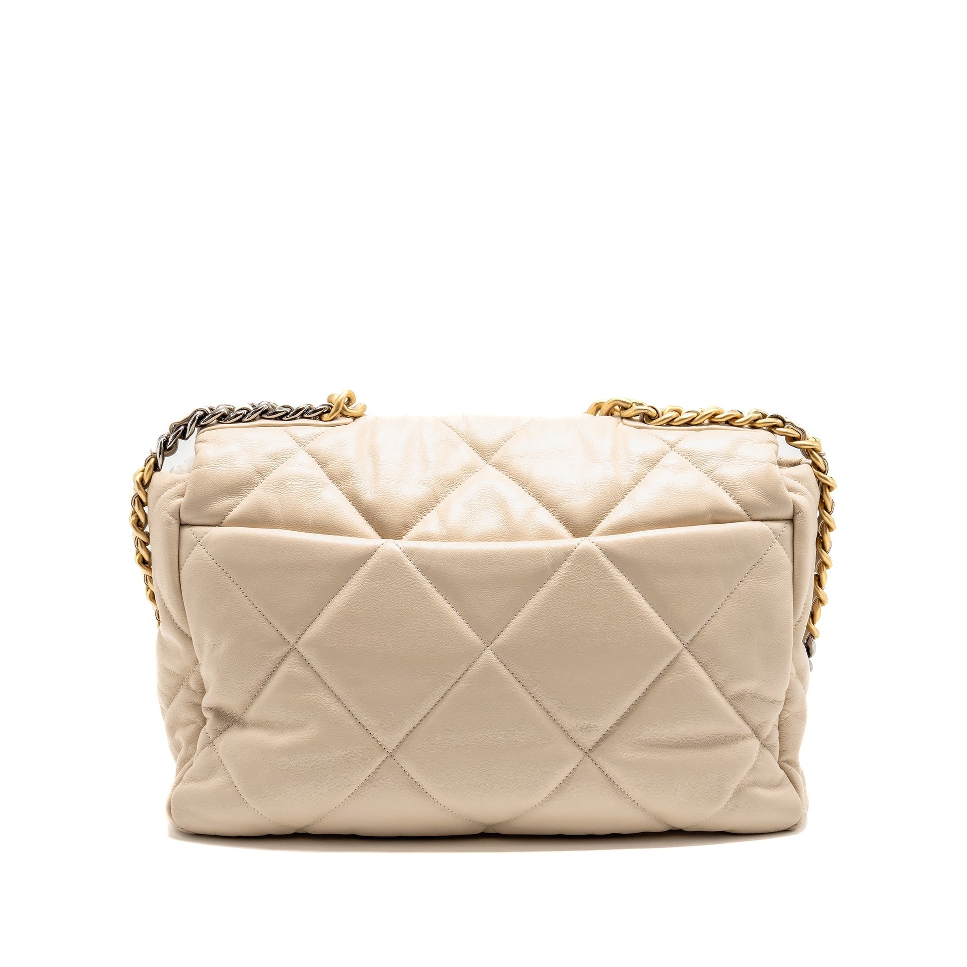Chanel Maxi 19 goatskin hardware Multicolor Beige Handbag Hardware 1