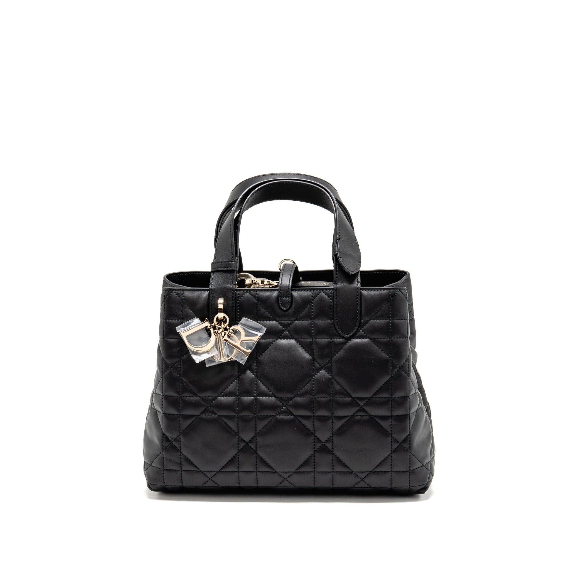 Dior Toujours Tote Purse Macrocannage Calfskin Handbag Black Medium Tote Bag