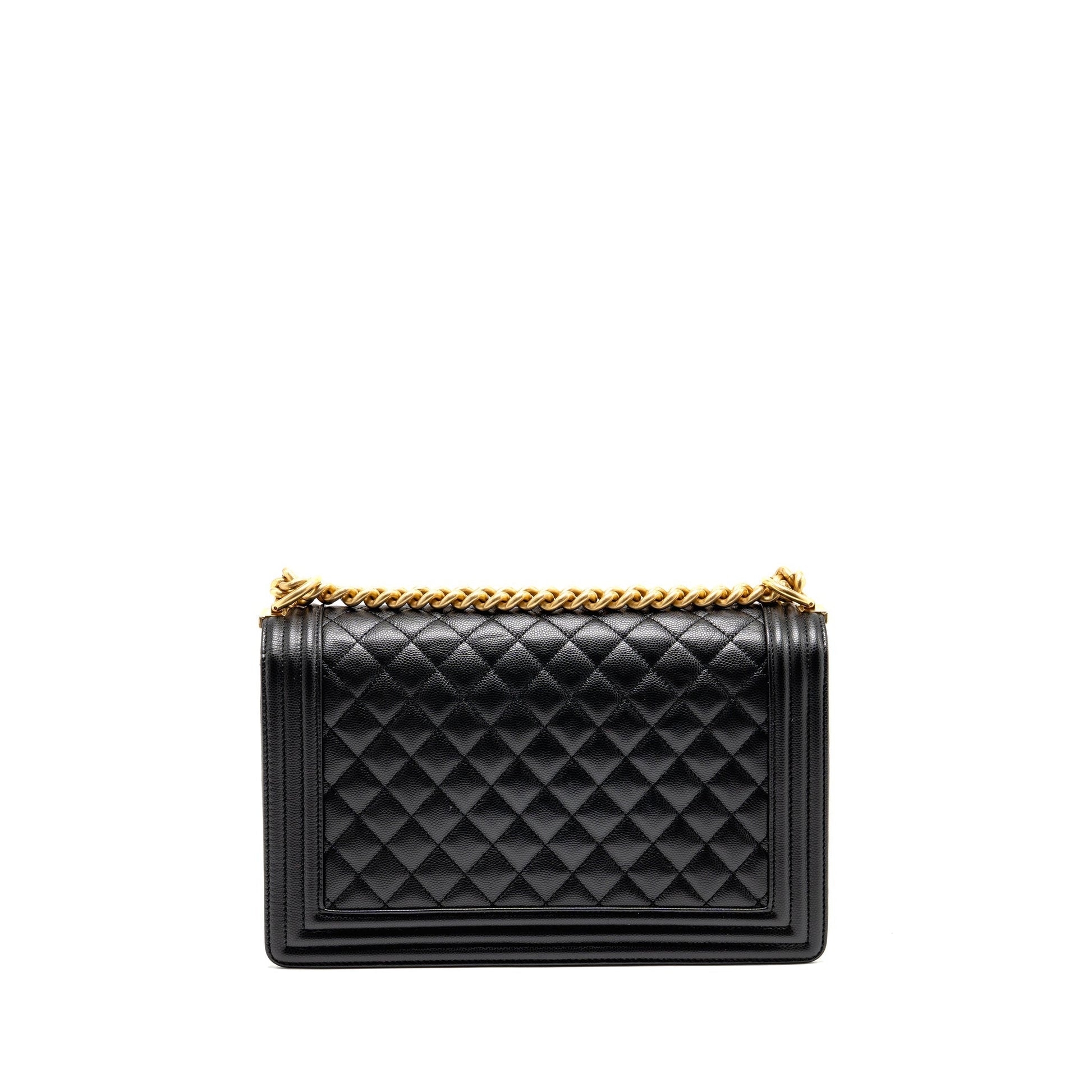 Chanel New boy Caviar GHW Microchip Black Handbag
