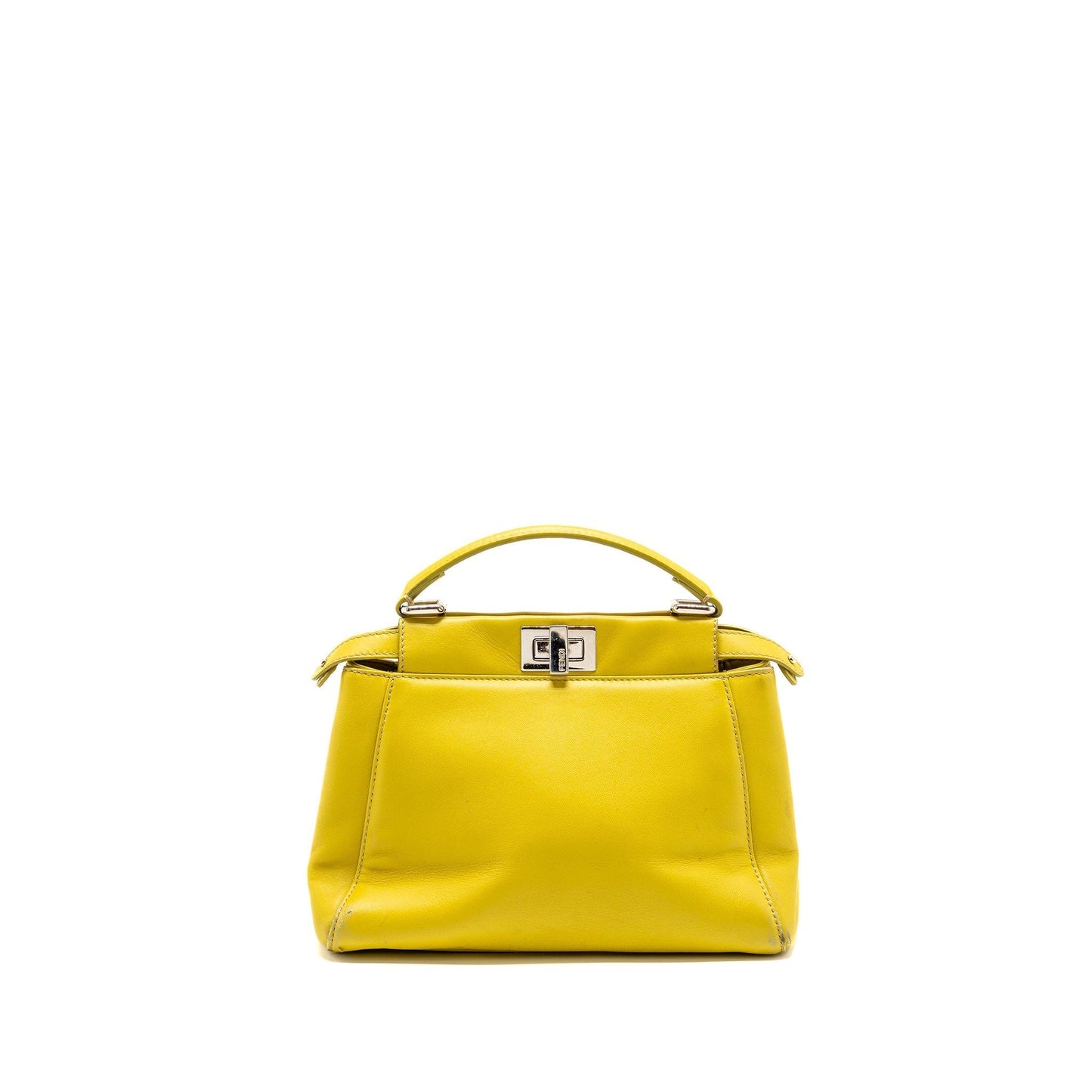 Fendi Peekaboo Light Handbag Lambskin Green Mini Travel Bag