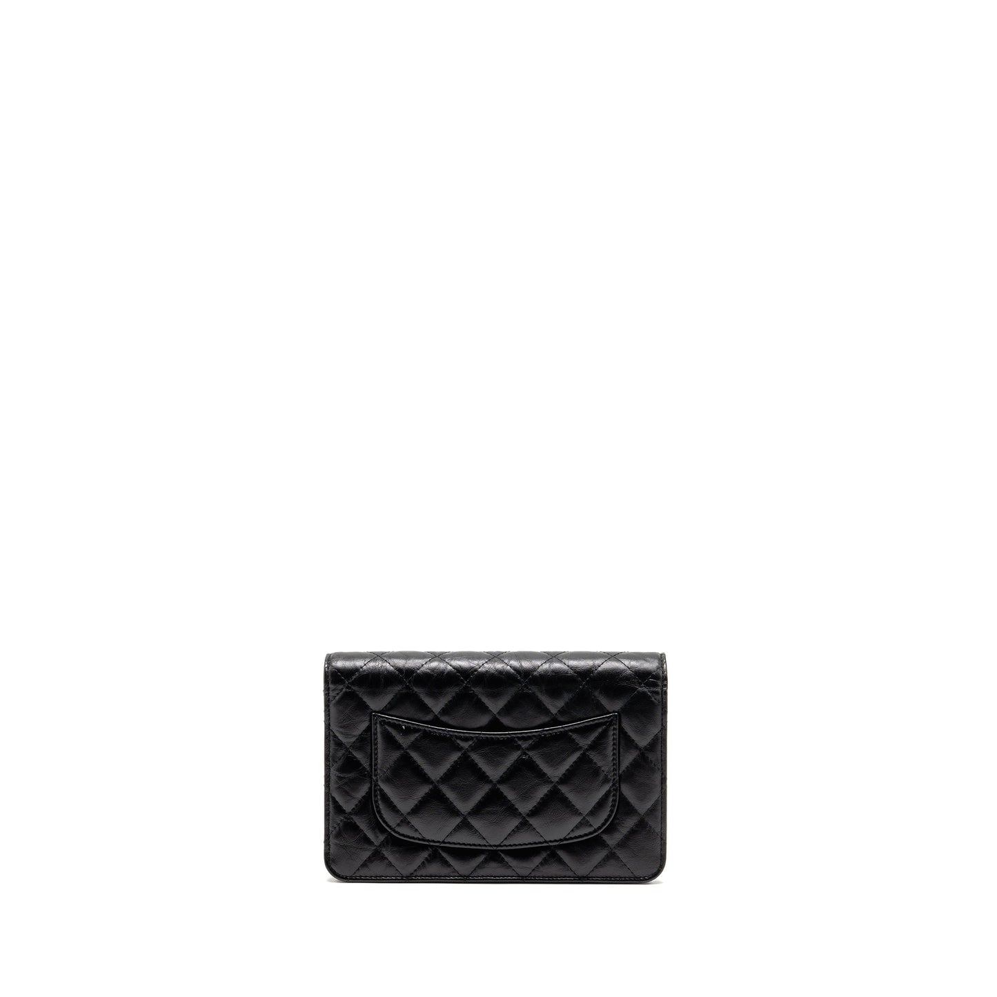 Chanel 2.55 On Aged Calfskin Brushed GHW Black Wallet Case Brushed Ghwmicrochip
