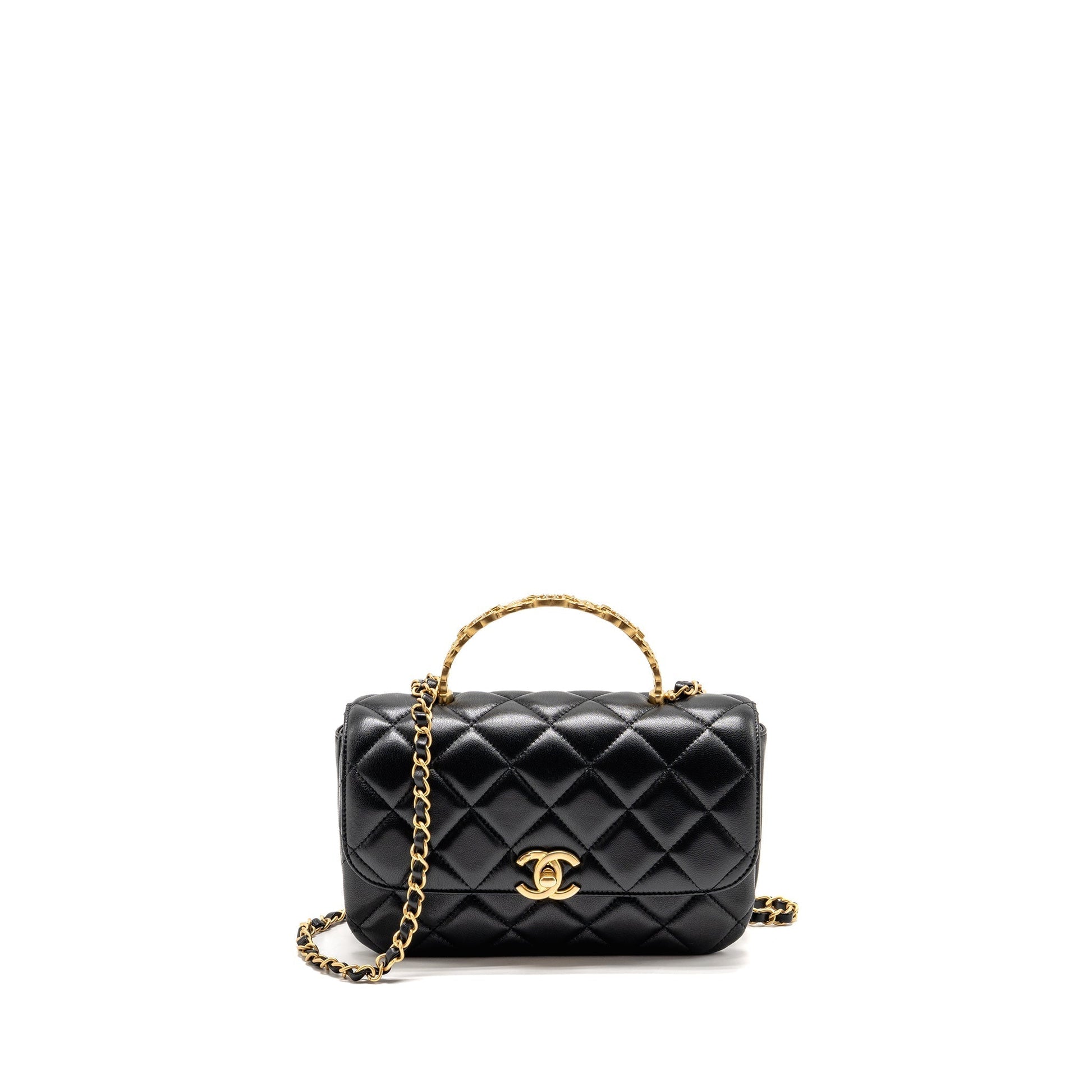 Chanel 24S CC Logo Top Handle Flap Black Shoulder Bag