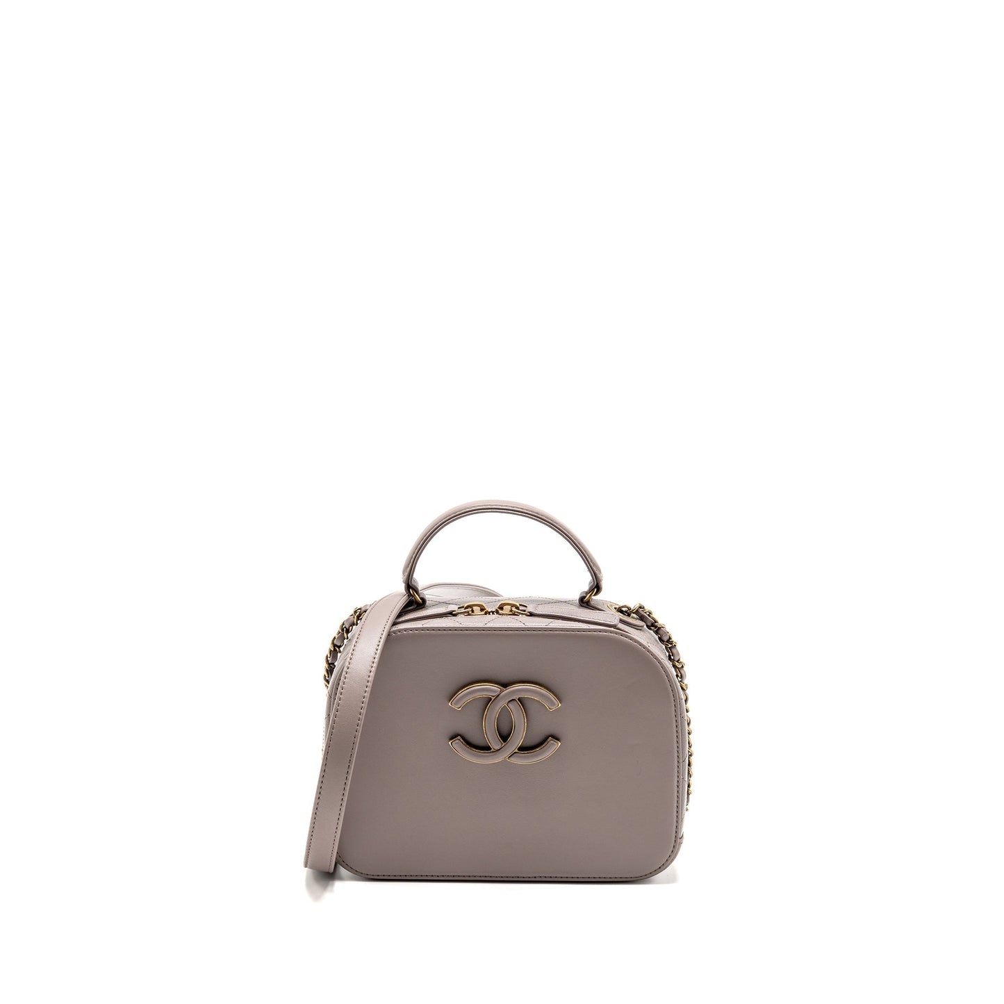 Chanel Coco Curve Vanity Top Handle Calfskin Grey Handbag