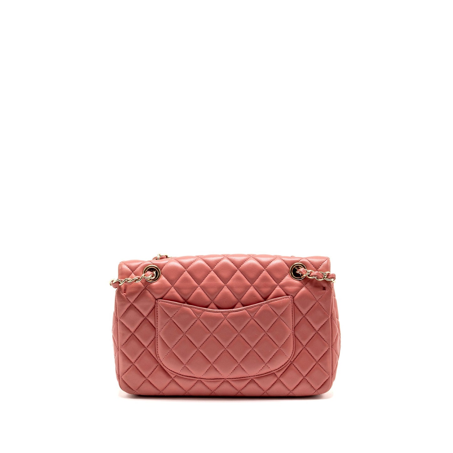 Chanel Charm quilted flap lambskin LGHW Pink Key Chain