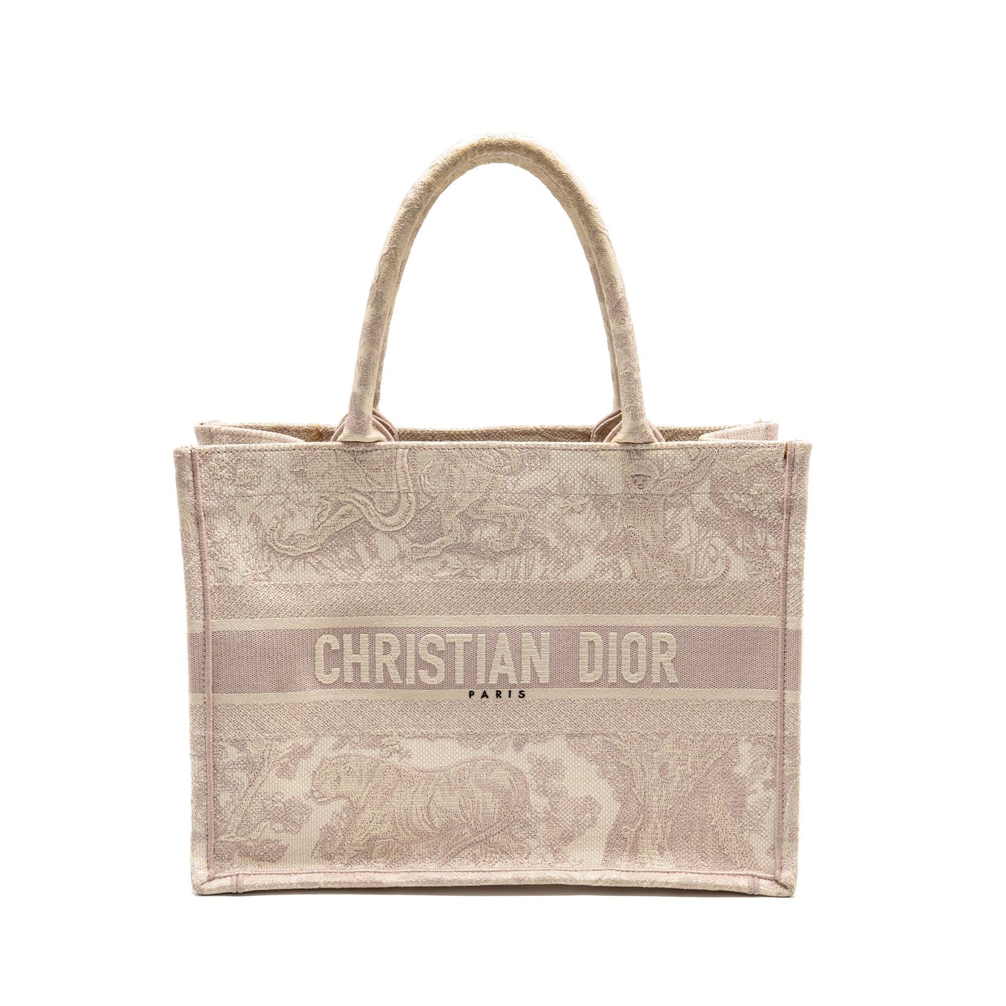 Dior Book Tote Toile De Jouy Embroidery Handbag Pink Medium Tote Bag
