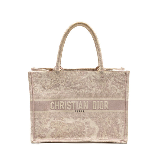 Dior Book Tote Toile De Jouy Embroidery Handbag Pink Medium Tote Bag