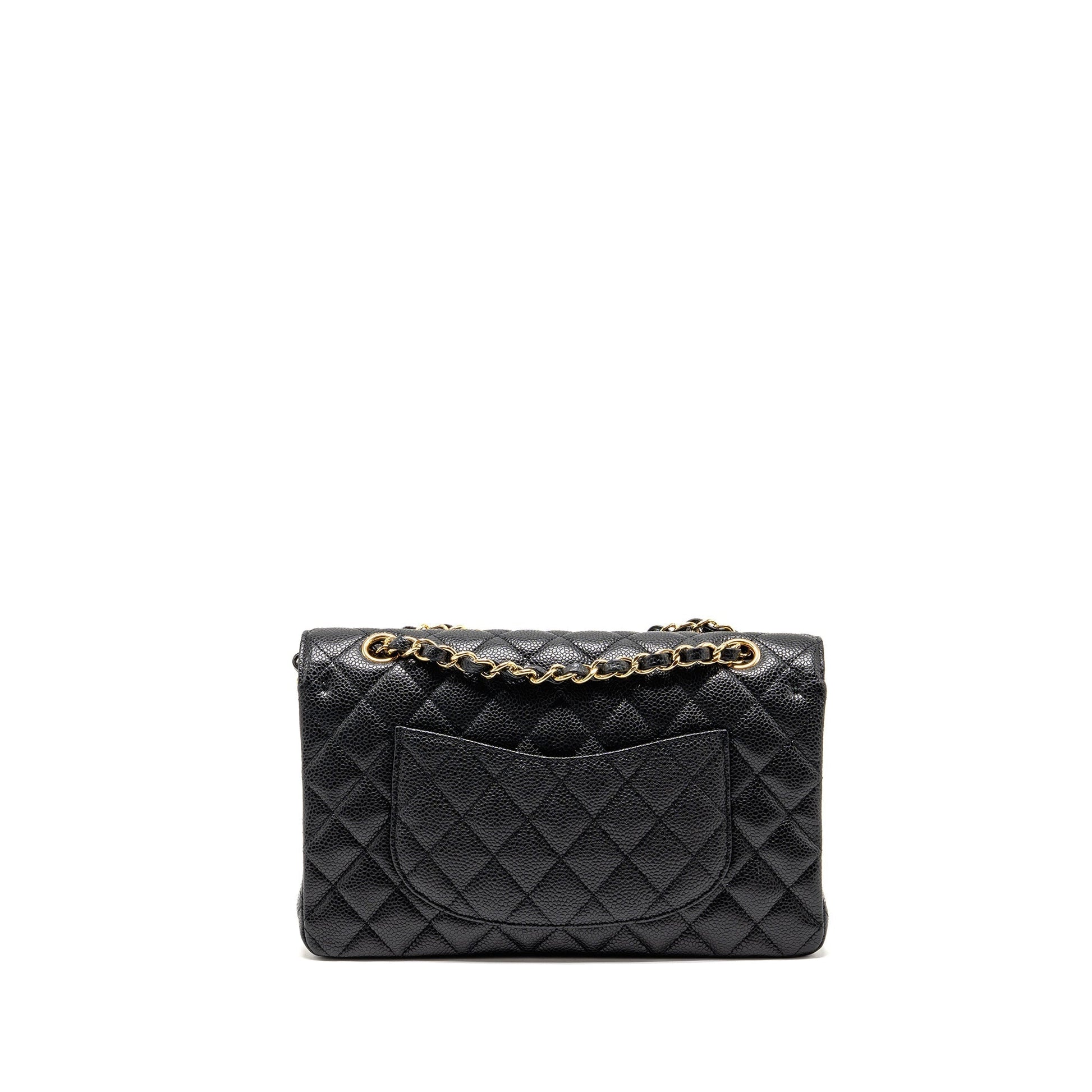 Chanel classic double flap caviar GHW Black Shoulder Bag 23
