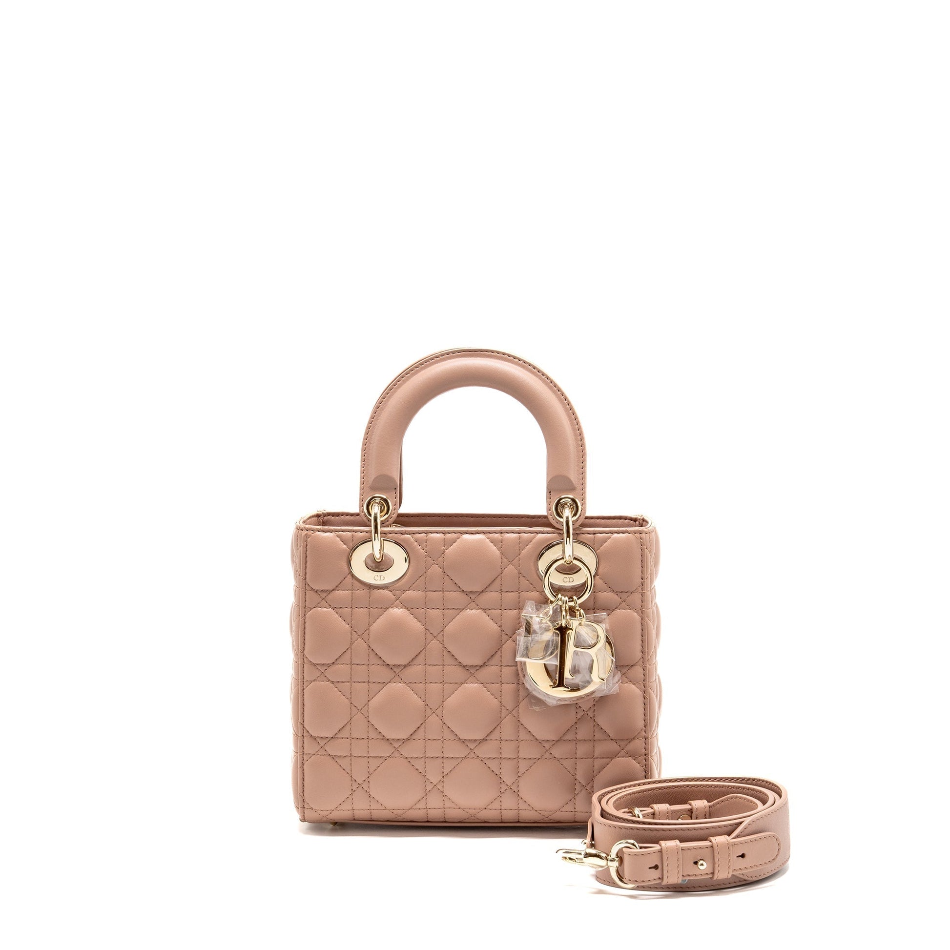 Dior Lady Lambskin Dark Handbag Pink Small Travel Bag