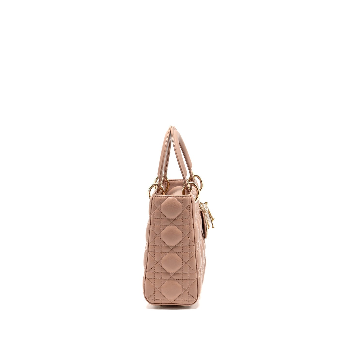 Dior Lady Lambskin Dark Handbag Pink Small Travel Bag