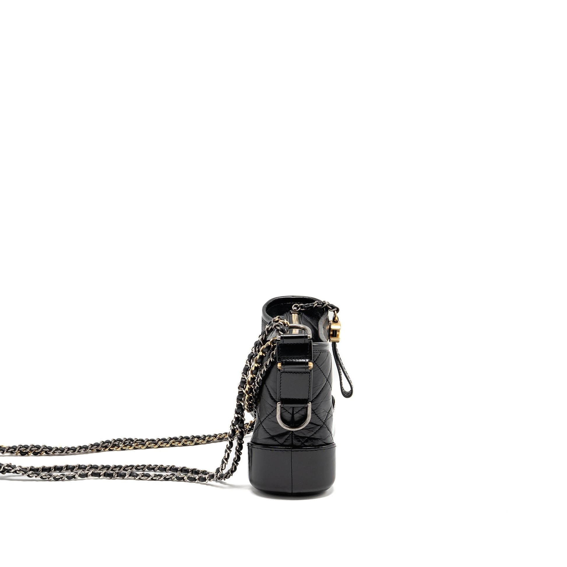 Chanel Gabrielle Hobo calfskin hardware Multicolor Black Small Shoulder Bag