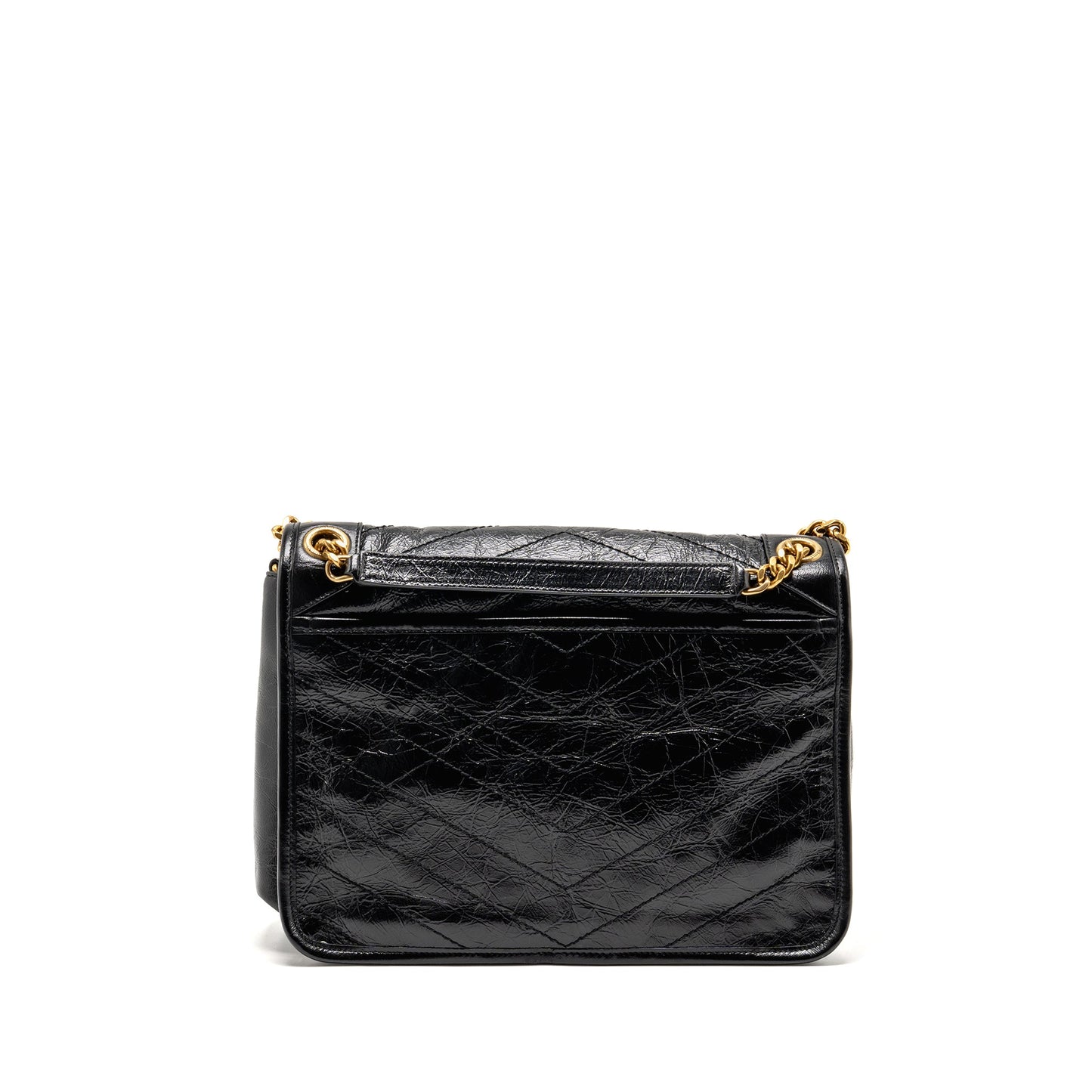 YSL Saint Laurent Niki Purse Calfskin Travel Bag Black Medium