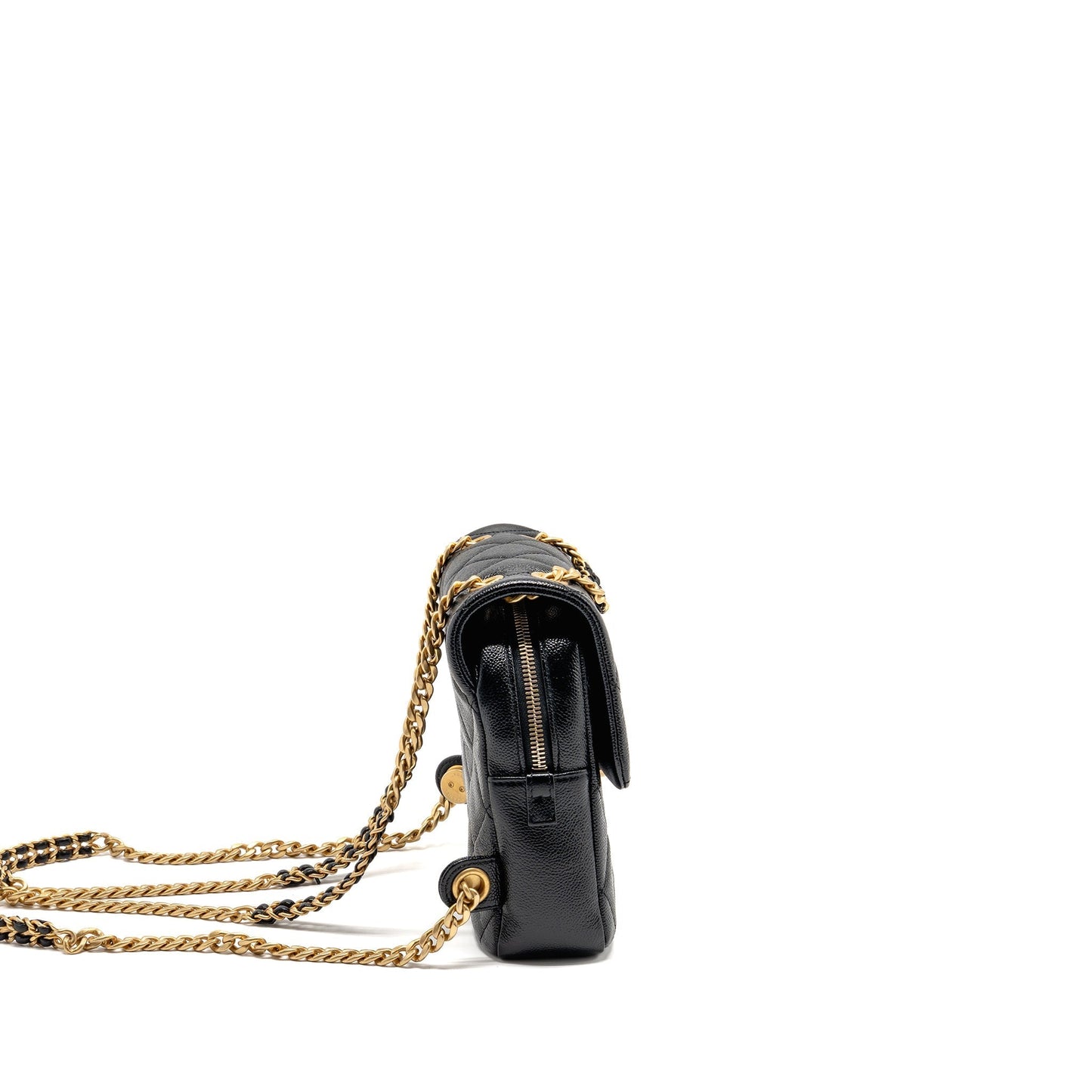 Chanel Quilted Flap Backpack Caviar GHW Microchip Black