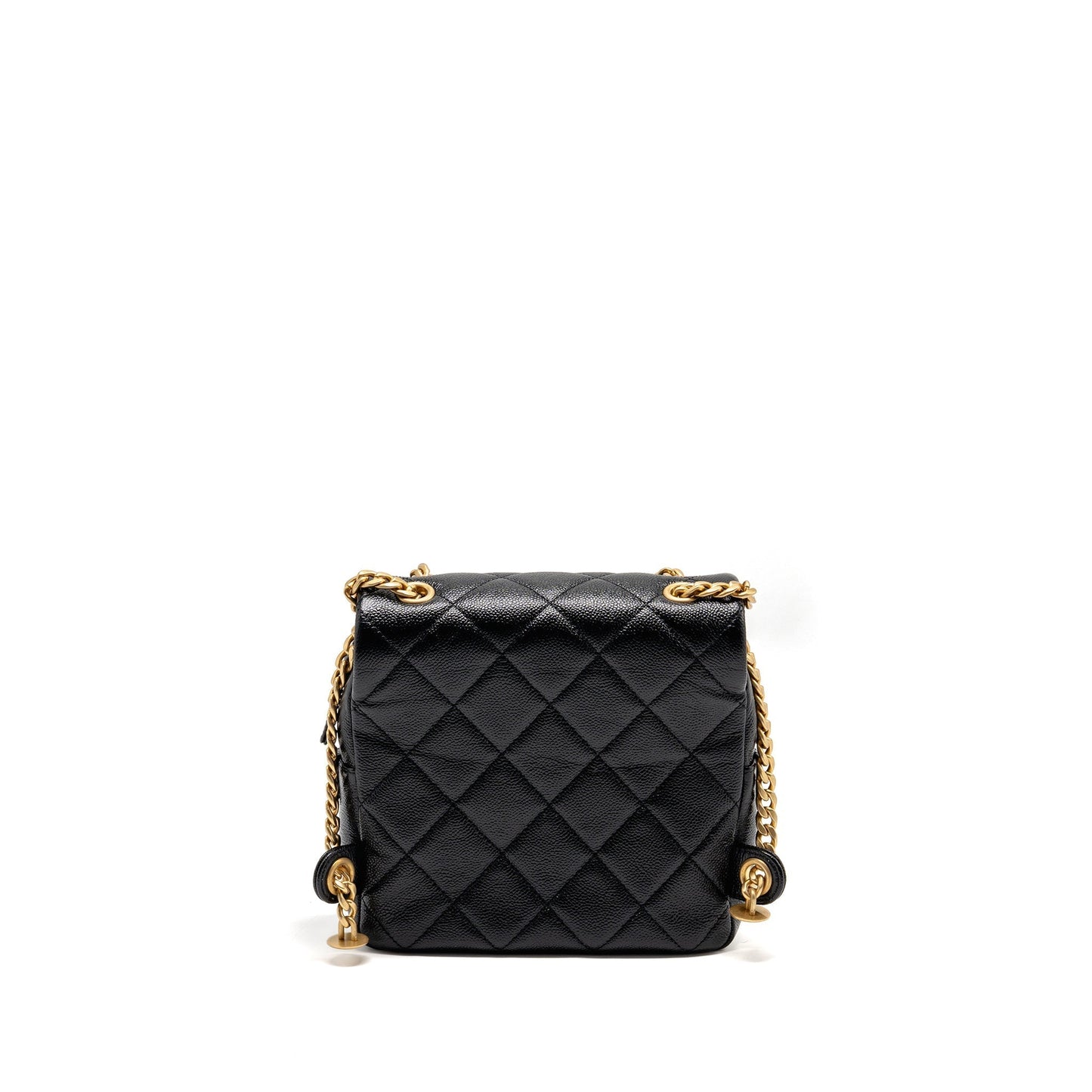 Chanel Quilted Flap Backpack Caviar GHW Microchip Black
