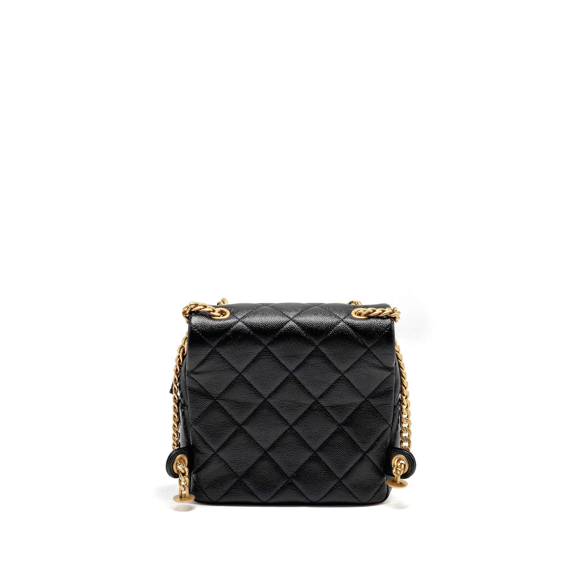 Chanel Quilted Flap Backpack Caviar GHW Microchip Black