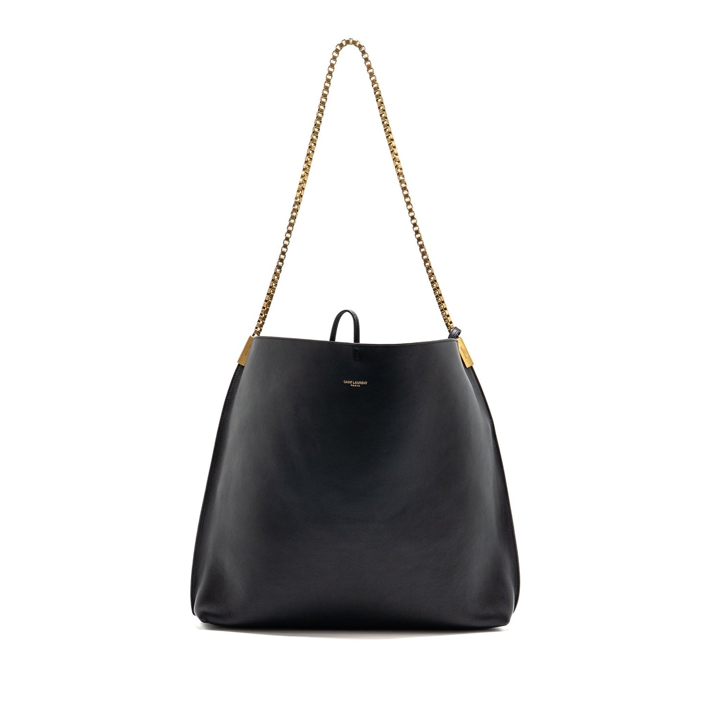 YSL Saint Laurent Suzanne Hobo Purse Calfskin Black Shoulder Bag