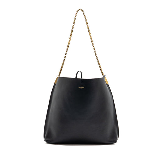 YSL Saint Laurent Suzanne Hobo Purse Calfskin Black Shoulder Bag