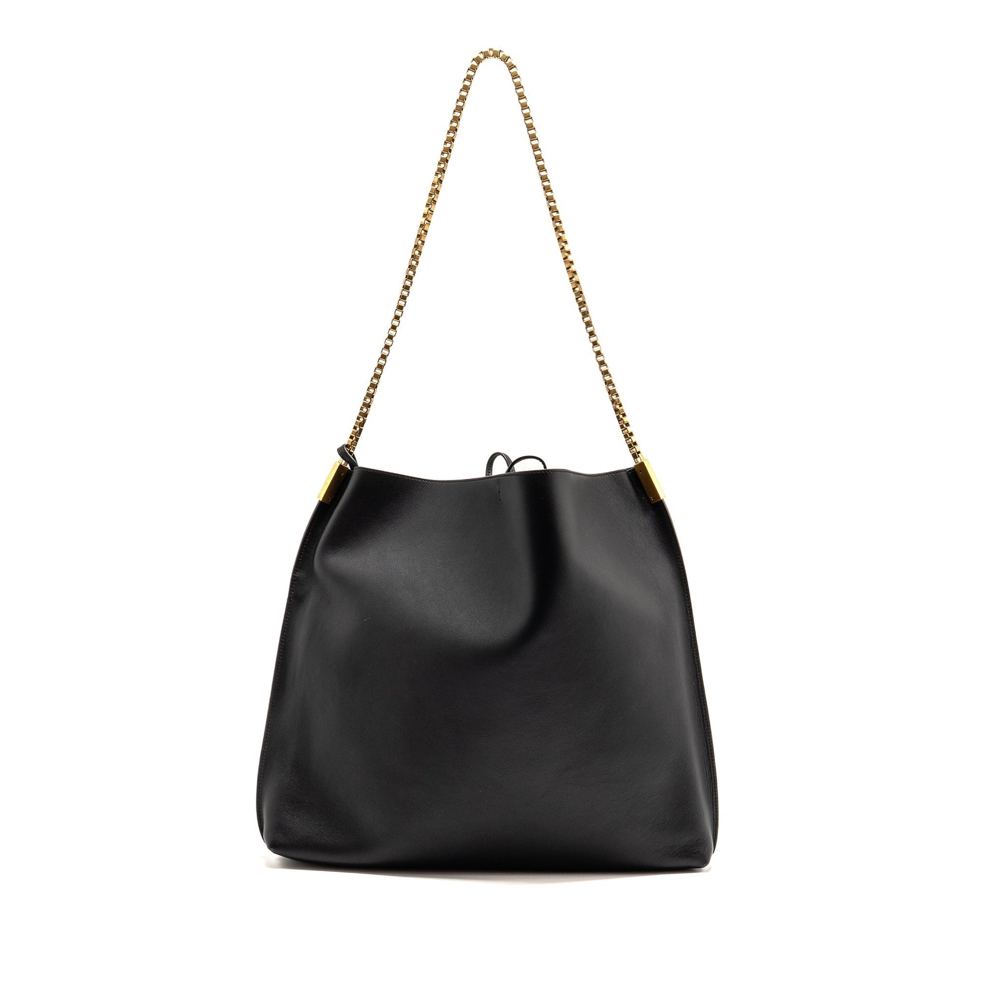 YSL Saint Laurent Suzanne Hobo Purse Calfskin Black Shoulder Bag