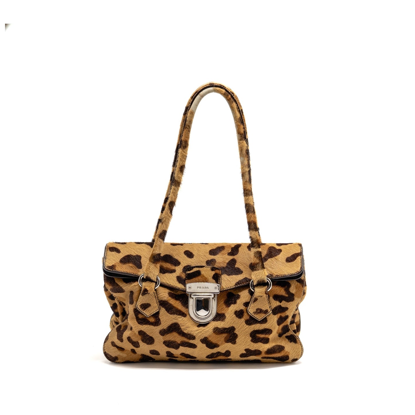 Prada Leopard Print Purse Ponyhair Multicoloured Handbag Mini Travel Bag