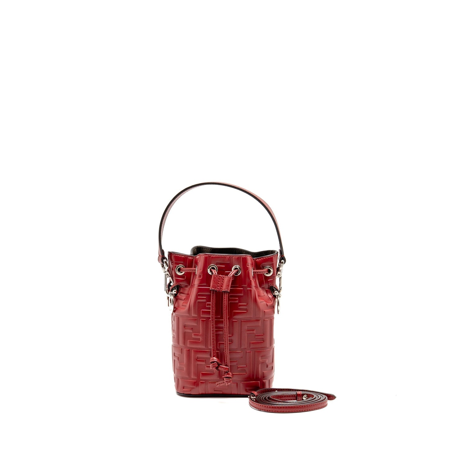Fendi Mon Tresor Purse Leather Red Mini Bucket Bag