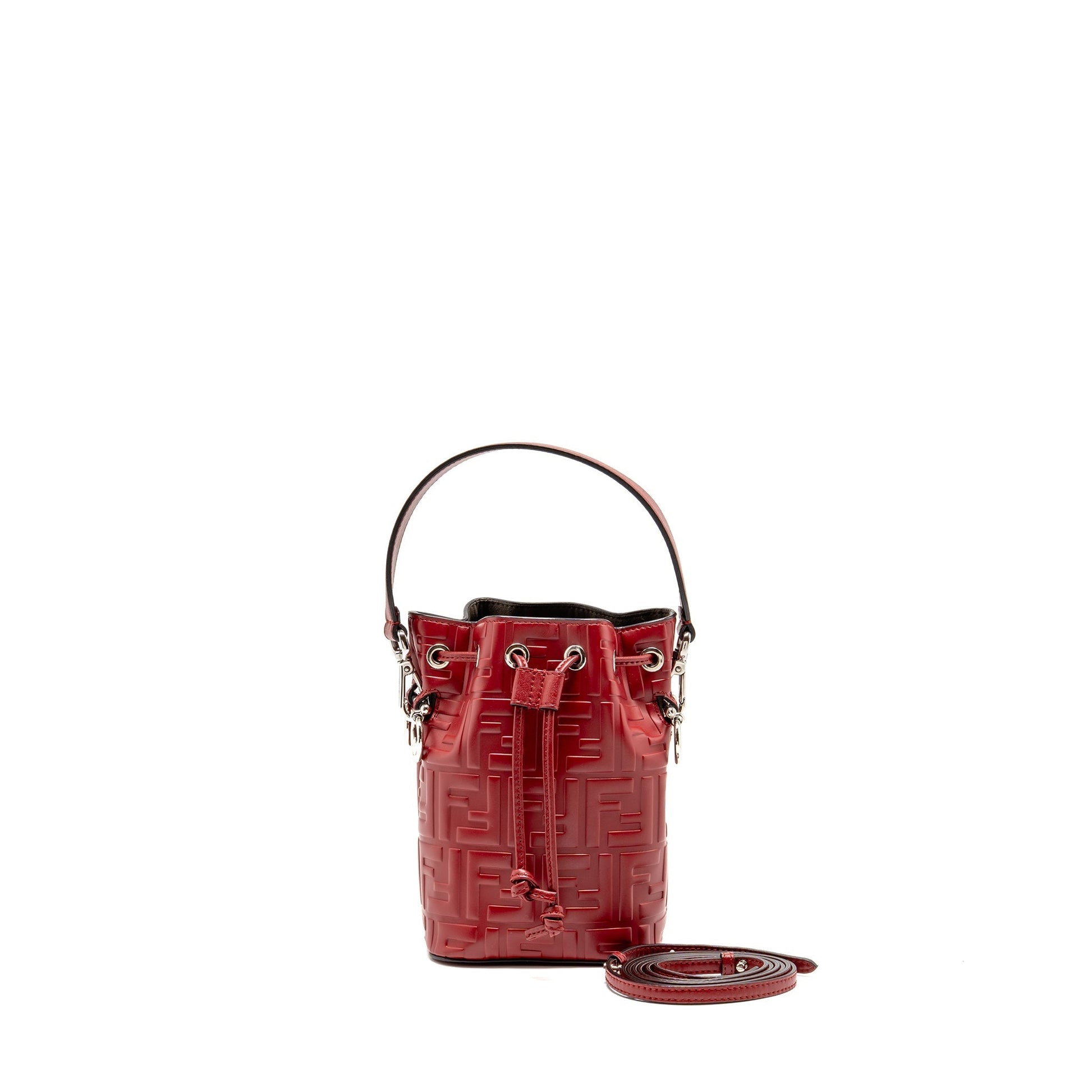 Fendi Mon Tresor Purse Leather Red Mini Bucket Bag