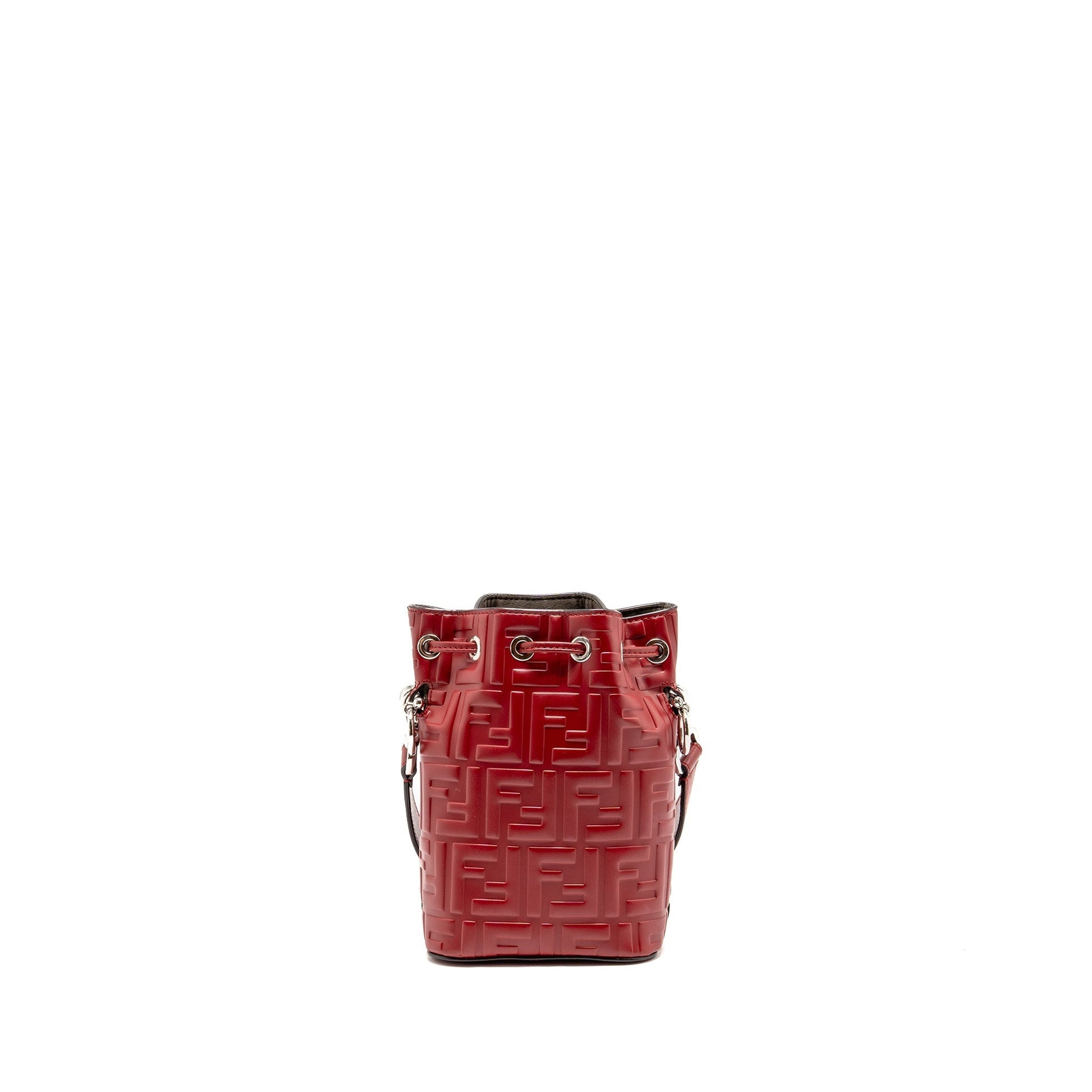 Fendi Mon Tresor Purse Leather Red Mini Bucket Bag