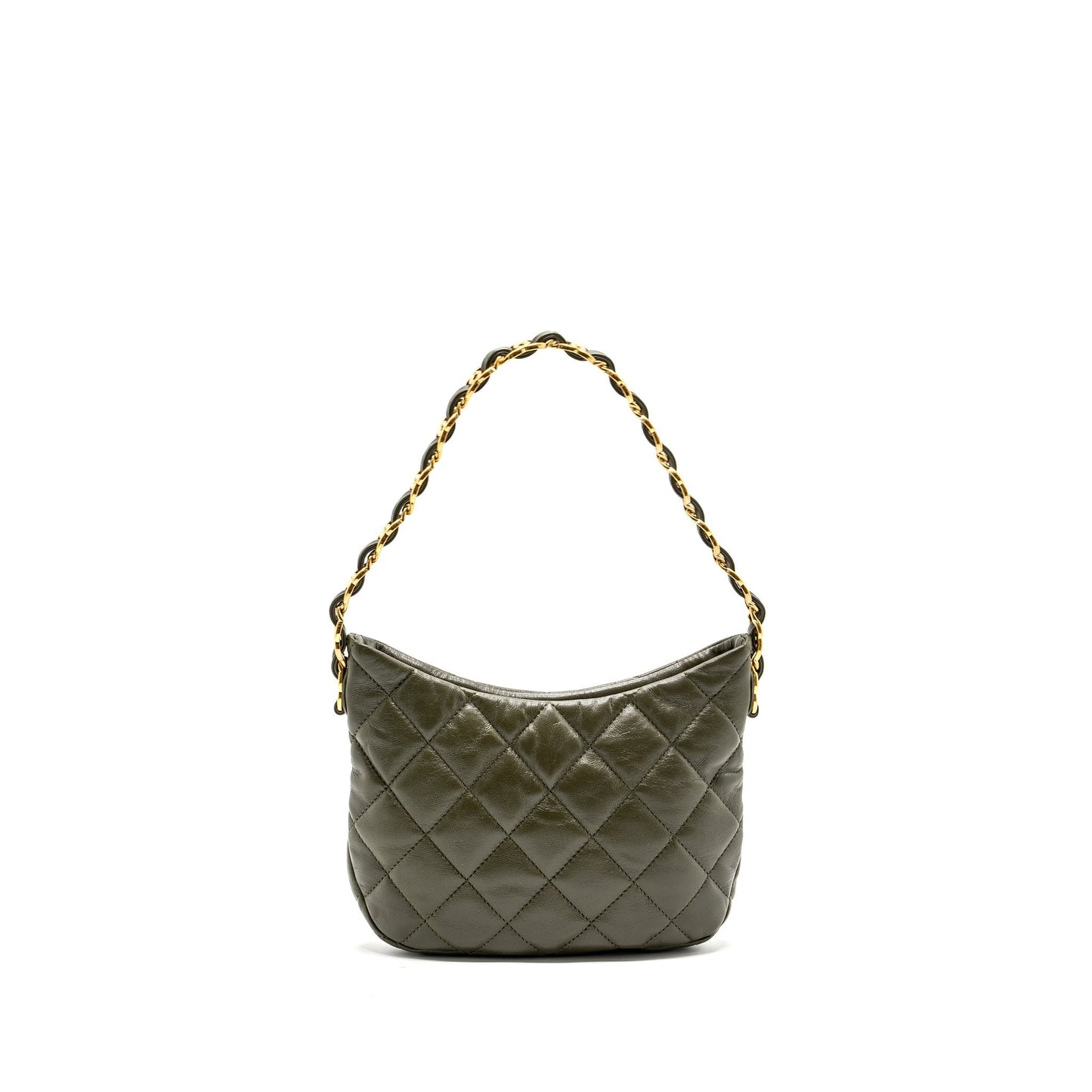 Chanel 22k Hobo Lambskin GHW microchip Green Shoulder Bag