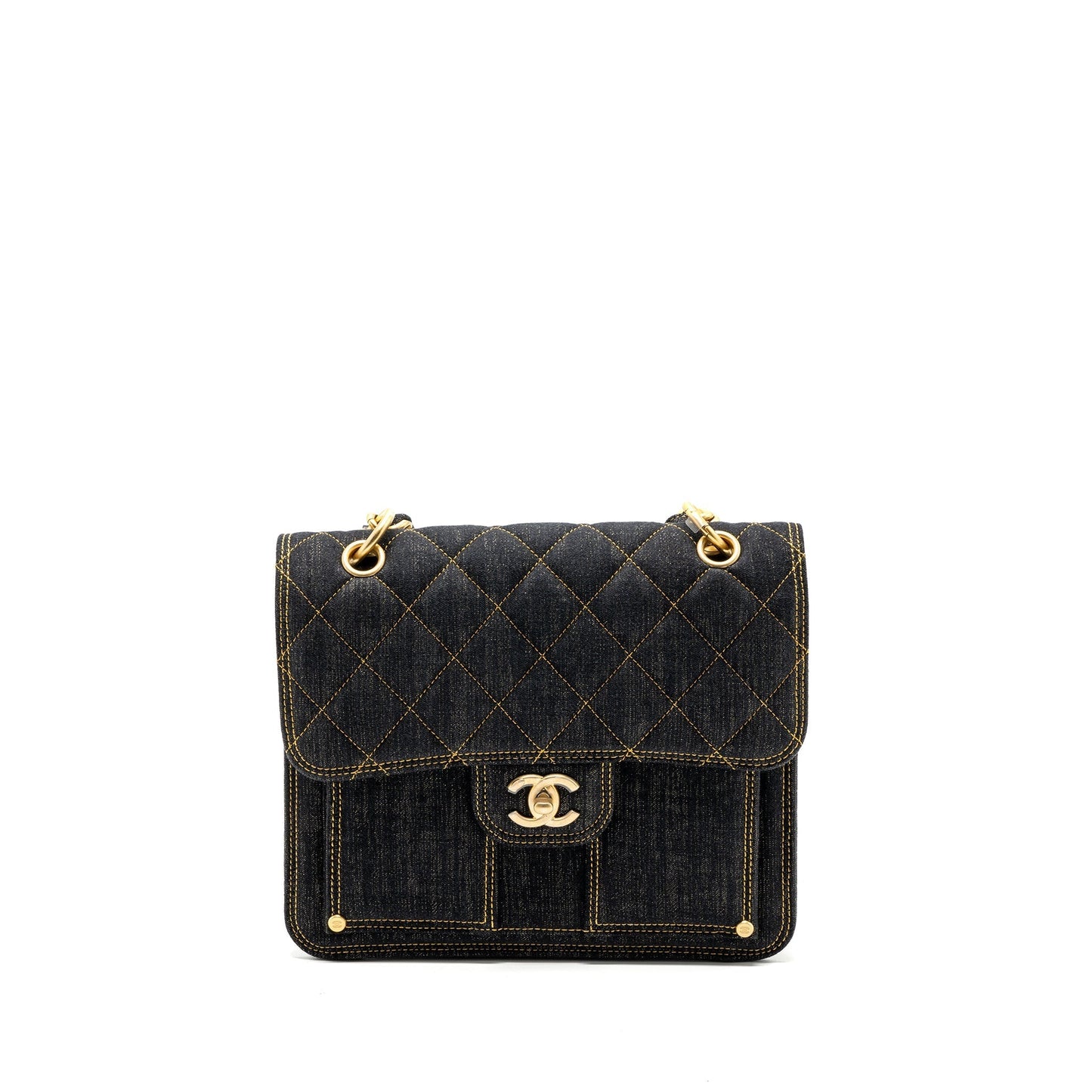Chanel 23S flap backpack denim dark Brushed Blue Ghw Microchip
