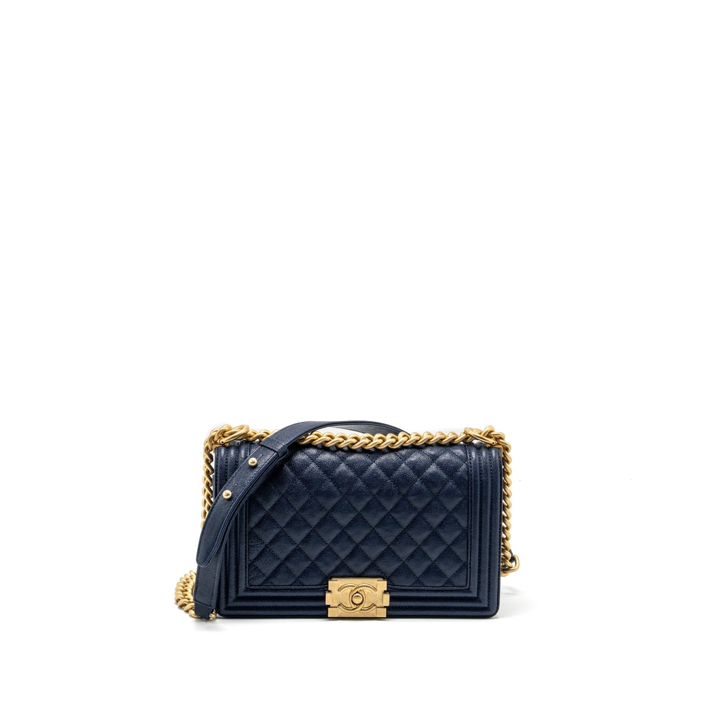Chanel boy caviar navy GHW Handbag