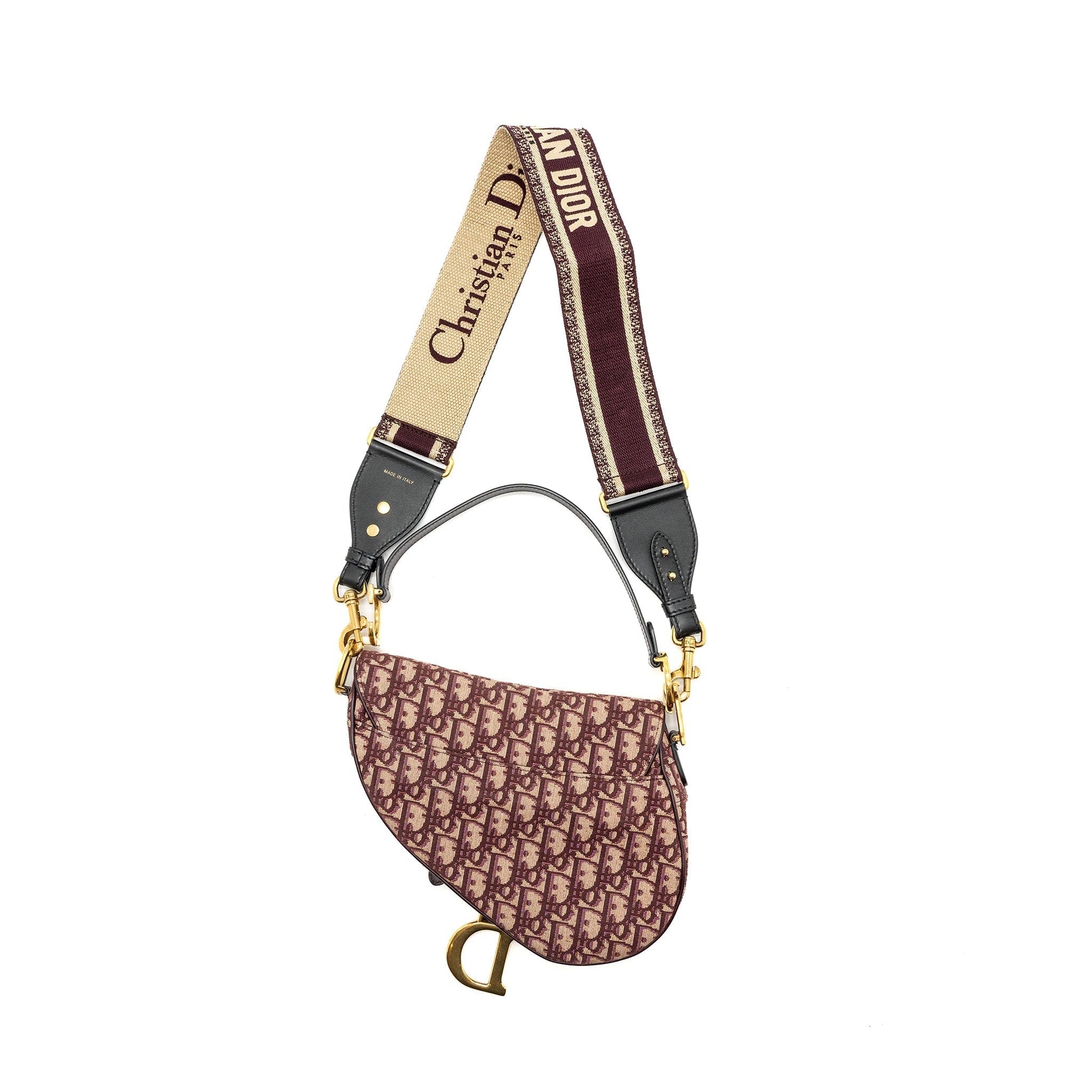 Dior Saddle Purse Oblique Embroidery With An Extra Red Medium Travel Bag