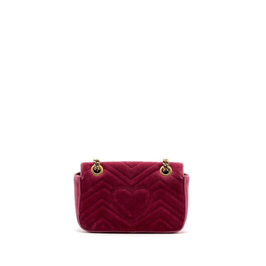 Gucci Marmont Shoulder Bag Velvet Pink Mini