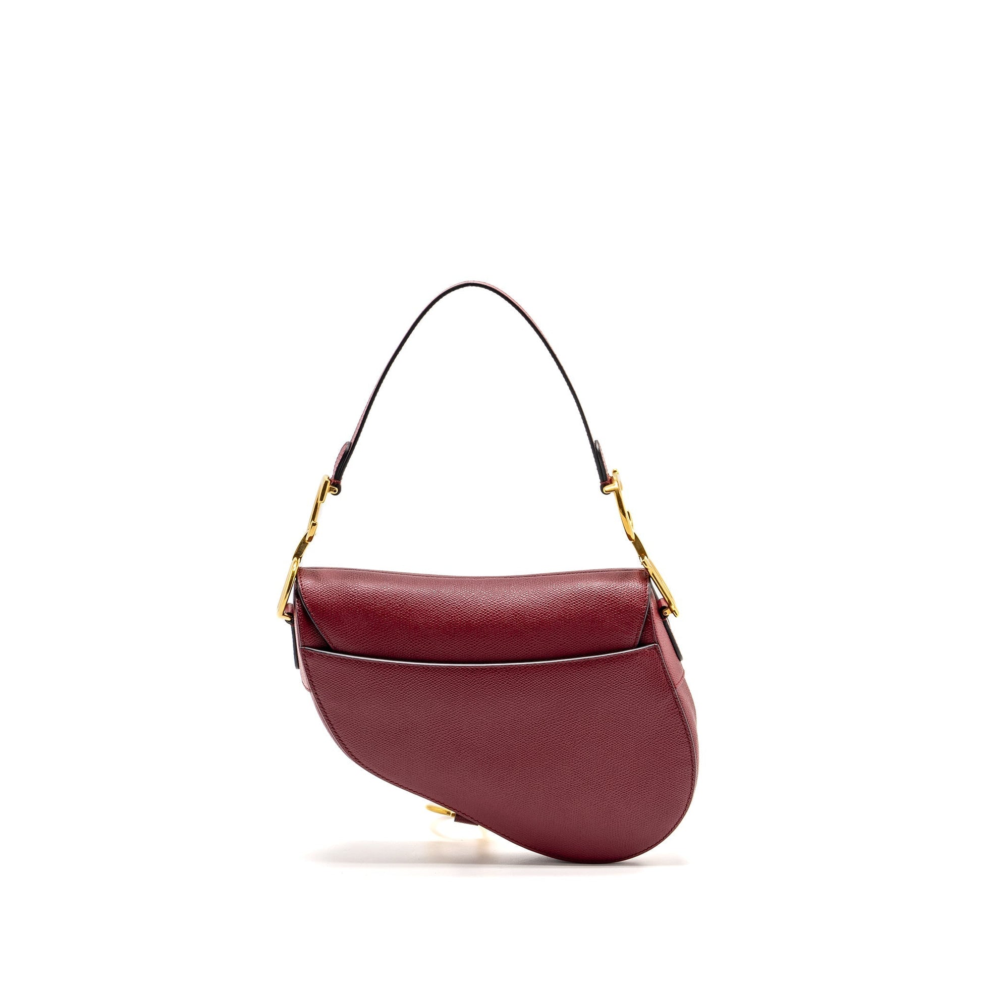 Dior Saddle Purse Calfskin Handbag Red Medium Travel Bag