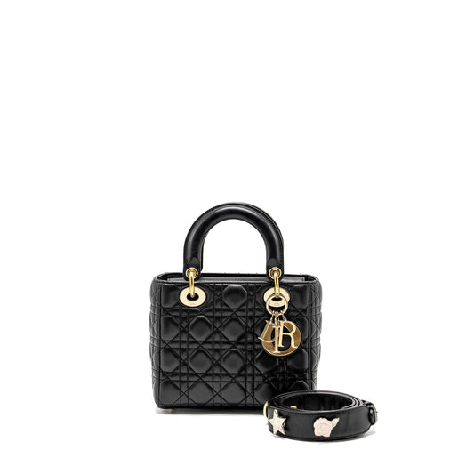 Dior My Lady Lambskin Handbag Black Small Travel Bag 3