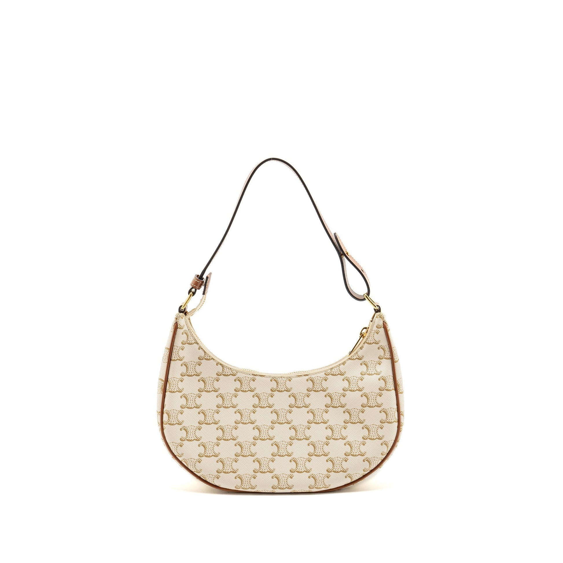 Purse Triomphe Calfskin Handbag Canvas White Travel Bag