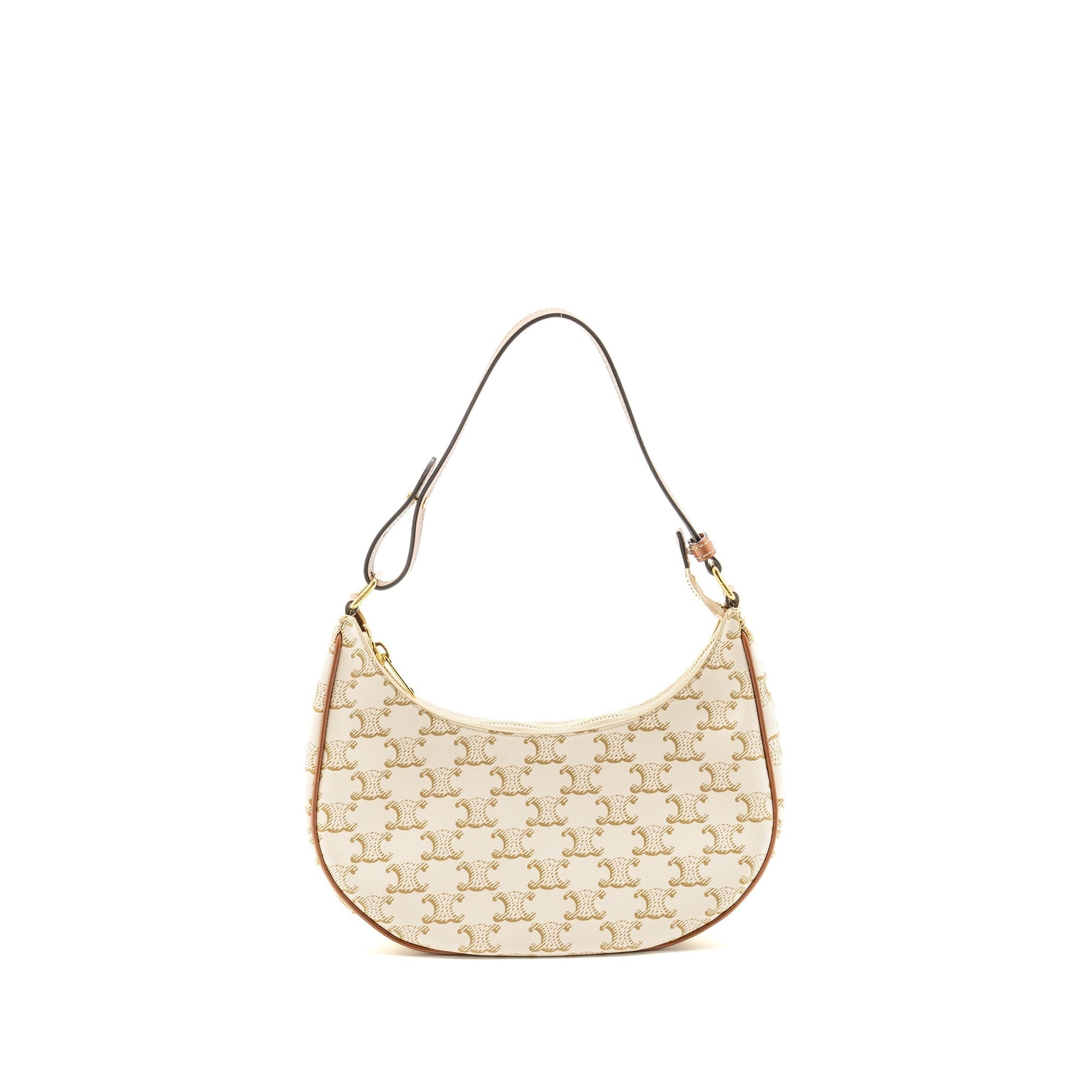 Purse Triomphe Calfskin Handbag Canvas White Travel Bag