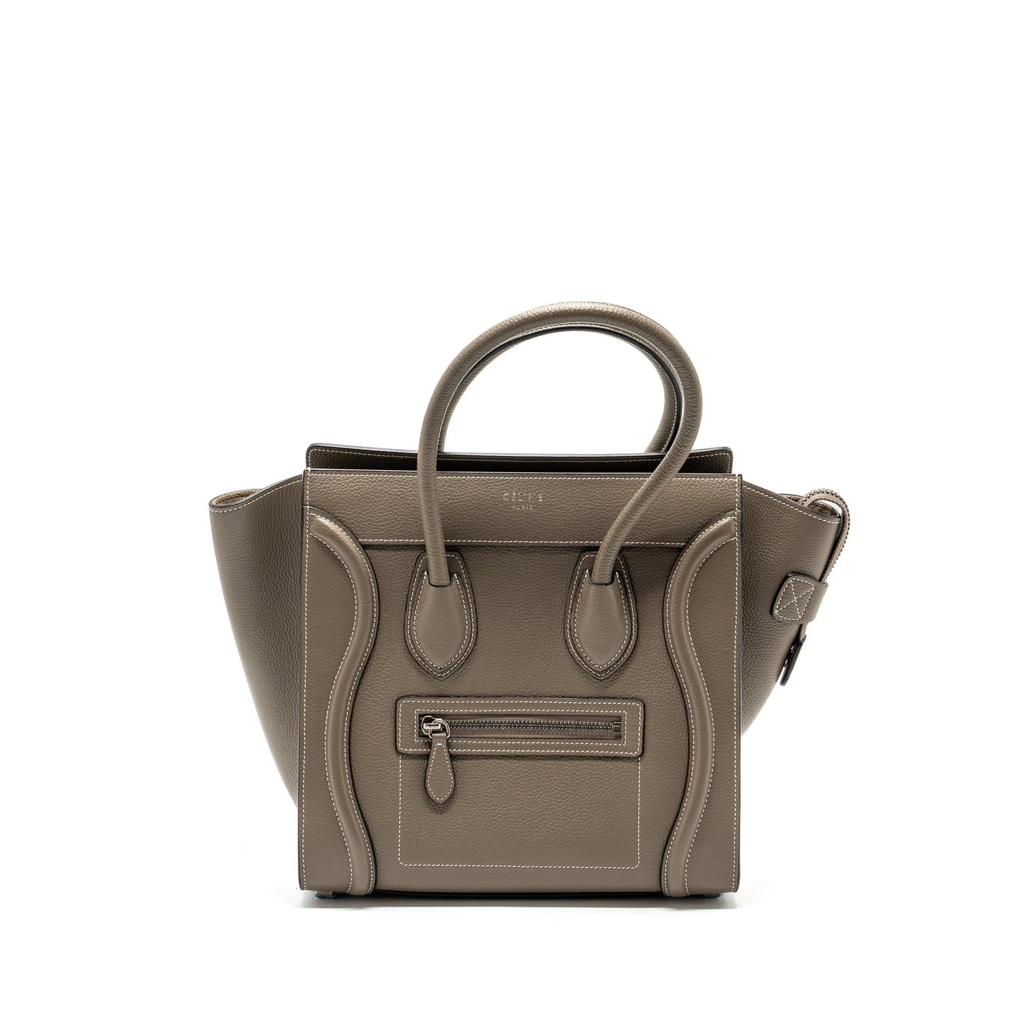 Celine Micro Luggage Purse Calfskin Grey Handbag Travel Bag