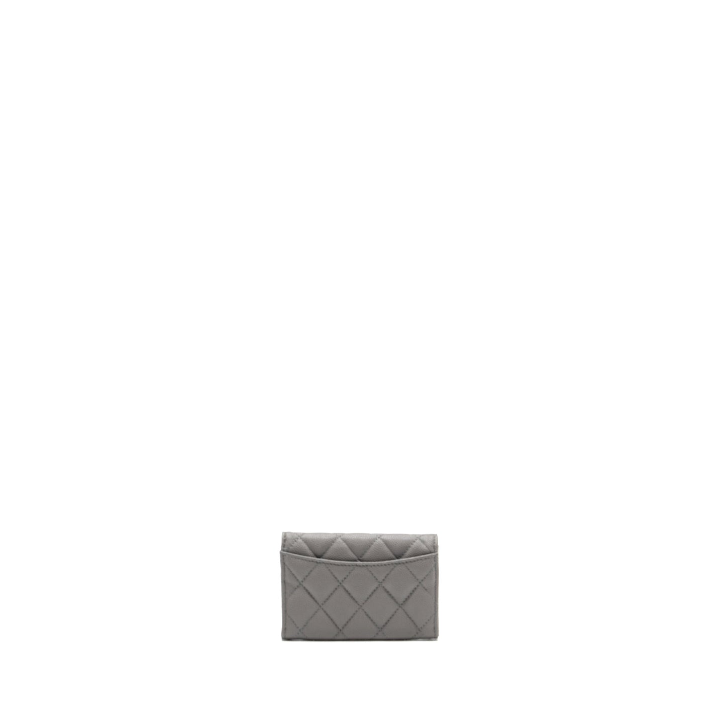 Chanel classic flap card holder caviar LGHW Grey Wallet Case