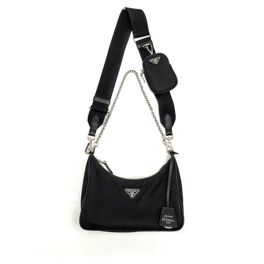 Prada Re Edtion Purse Handbag Nylon Black Travel Bag
