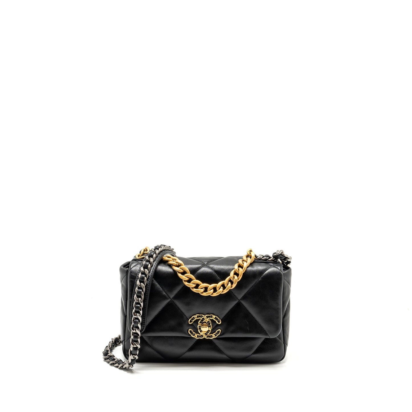 Chanel 19 Lambskin Hardware Microchip Multicolour Black Small Handbag Microchip 6