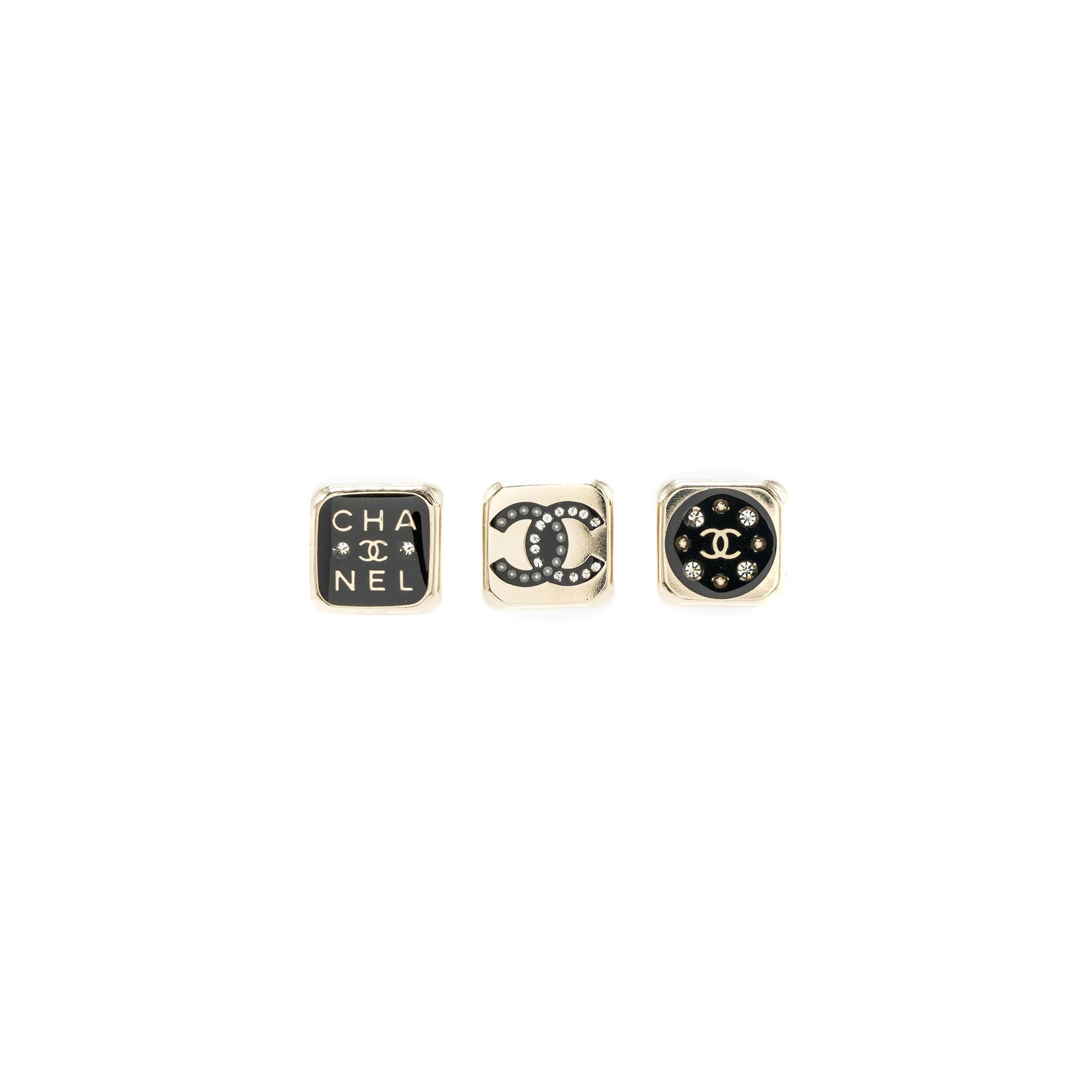 Chanel 3 Pins Square Brooch LGHW Handbag