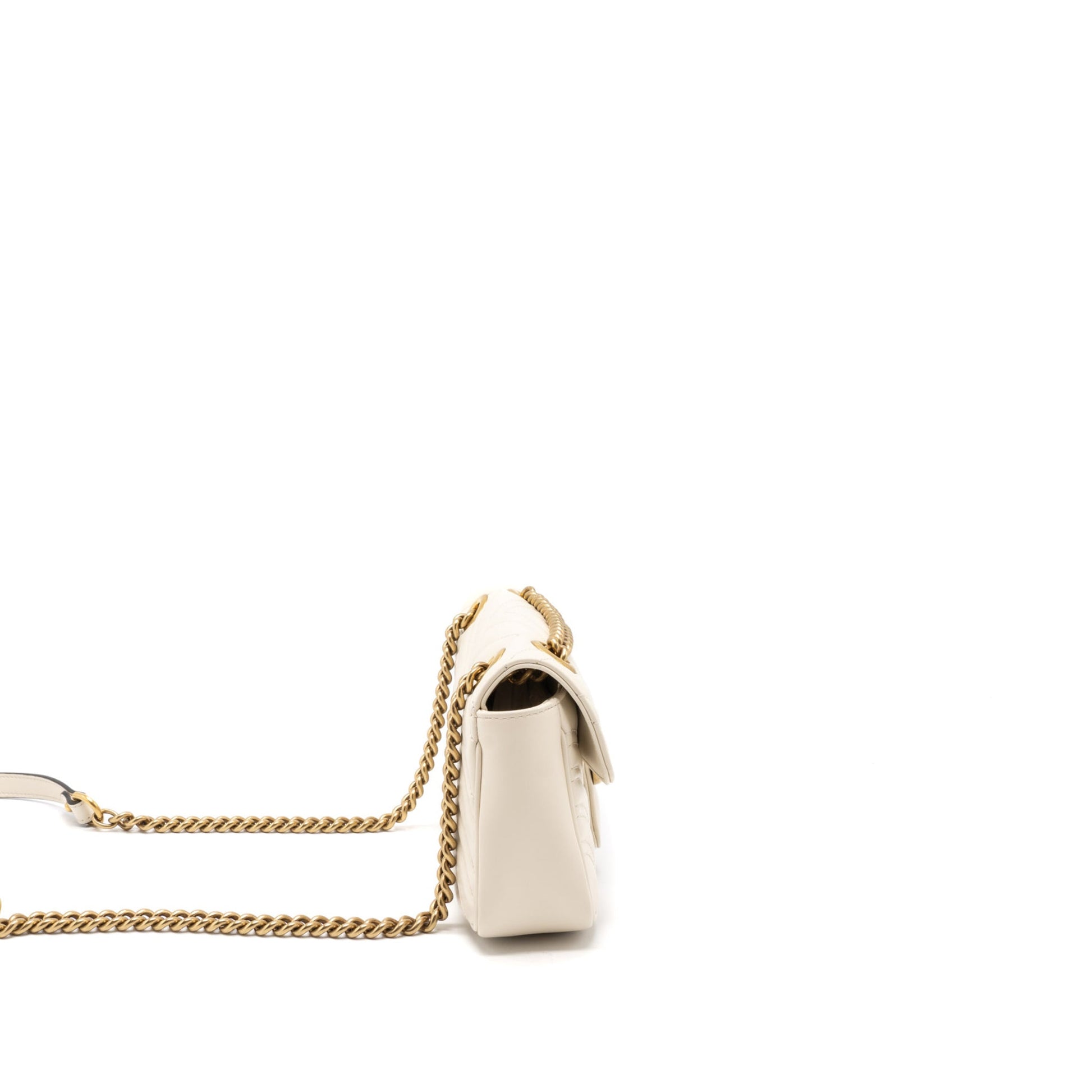 Gucci Marmont Bag Matelass Calfskin Brushed White Mini Travel Bag