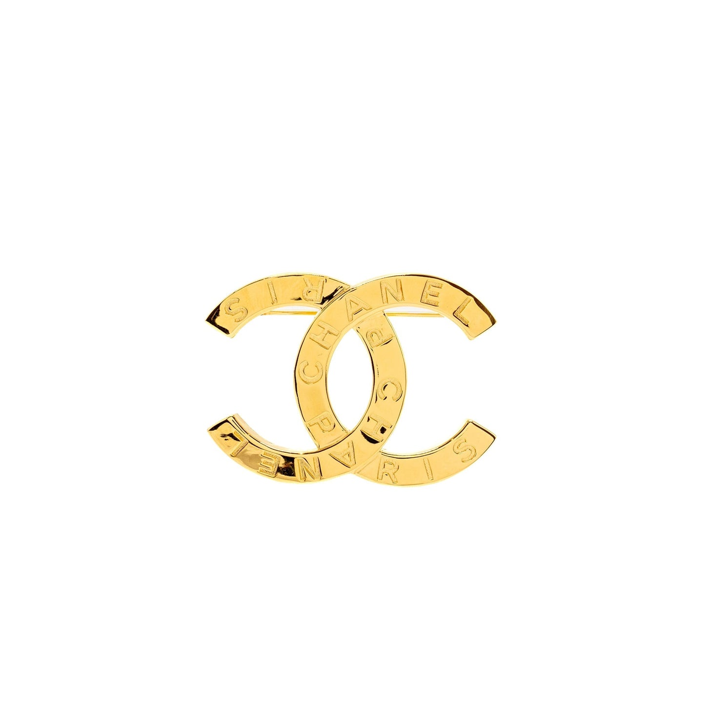 Chanel CC logo letter brooch tone Gold Handbag