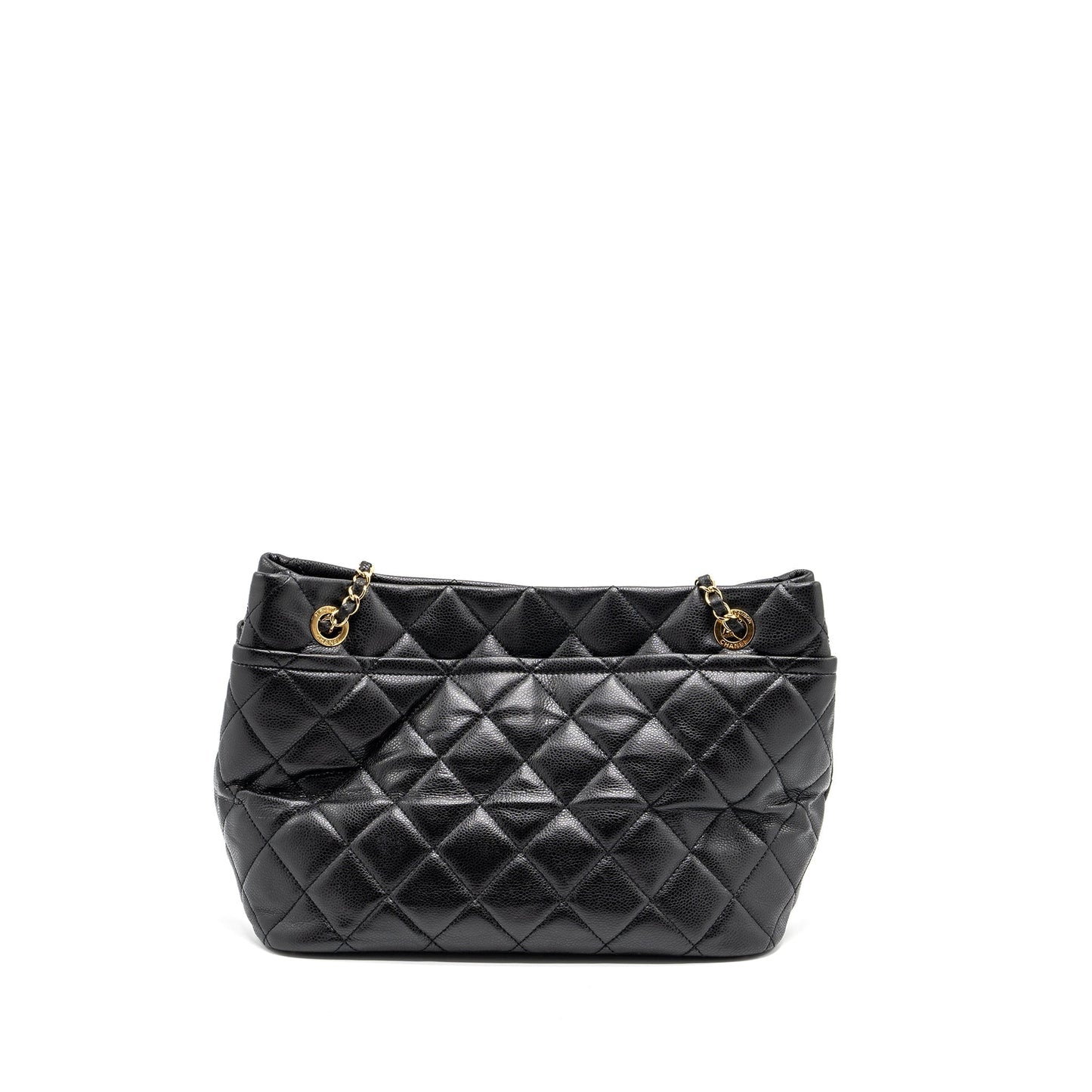 Chanel quilted shopping caviar GHW Black Shoulder Bag