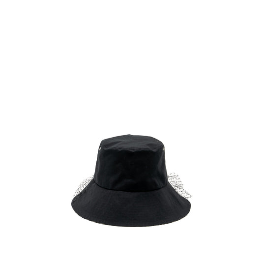Dior Size Teddy D Brim Hat With Veil Black Large Travel Bag
