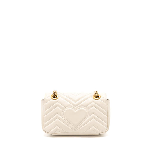 Gucci Marmont Bag Matelass Calfskin Brushed White Mini Travel Bag